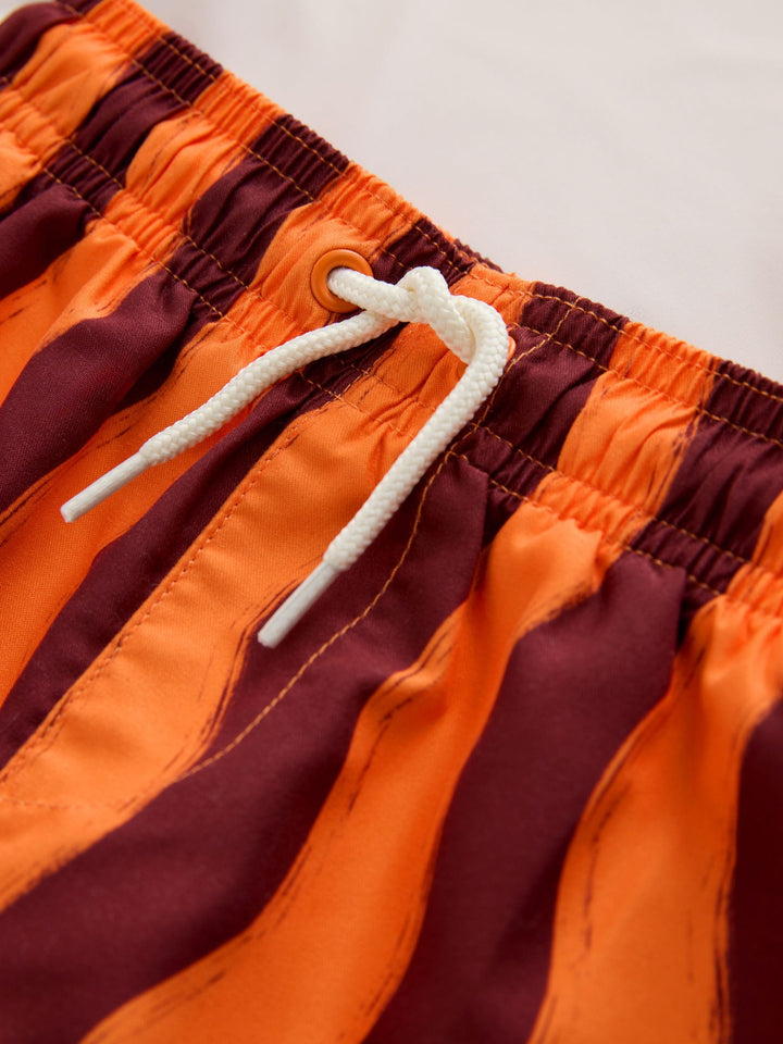 Orange/Ecru Short Sleeve Sunsafe Rash Vest and Swim Shorts Set (3mths-7yrs)