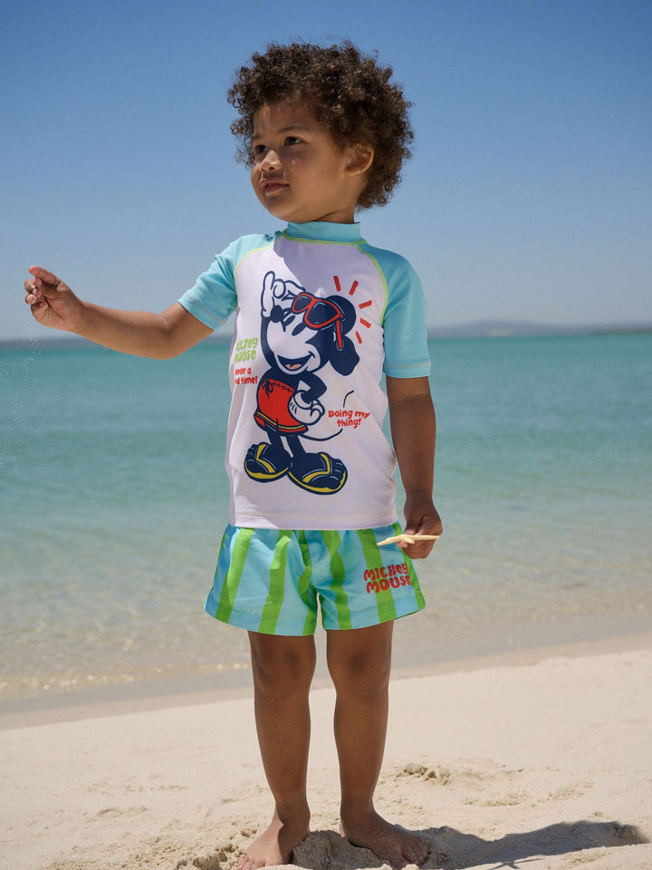 Mickey Rash Vest and Swim Shorts Set (3mths-7yrs)
