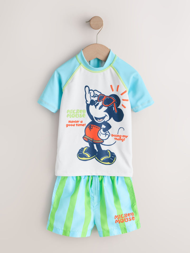 Mickey Rash Vest and Swim Shorts Set (3mths-7yrs)