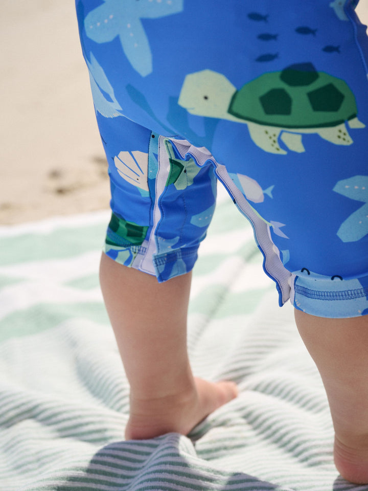 Blue Sunsafe Swimsuit and Hat Set (3mths-7yrs)