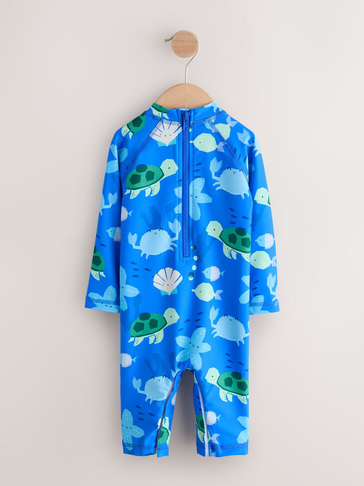 Blue Sunsafe Swimsuit and Hat Set (3mths-7yrs)