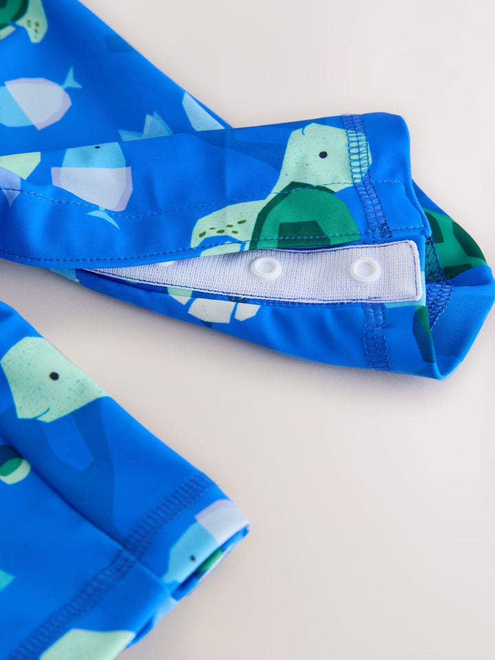 Blue Sunsafe Swimsuit and Hat Set (3mths-7yrs)