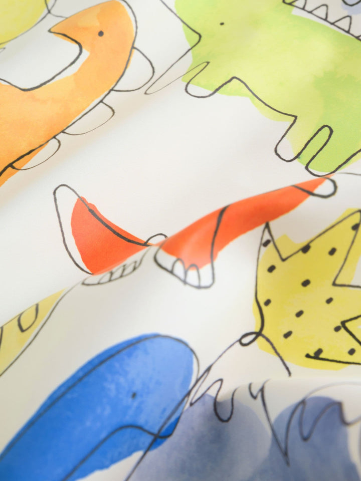 Blue Dinosaurs Weaning And Feeding Sleeved Bib