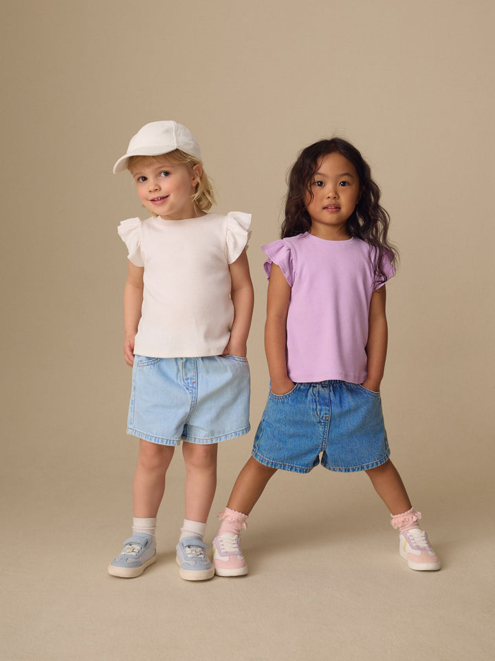 Mid Blue & Dark Blue Denim Pull On Shorts 2 Pack (3mths-10yrs)