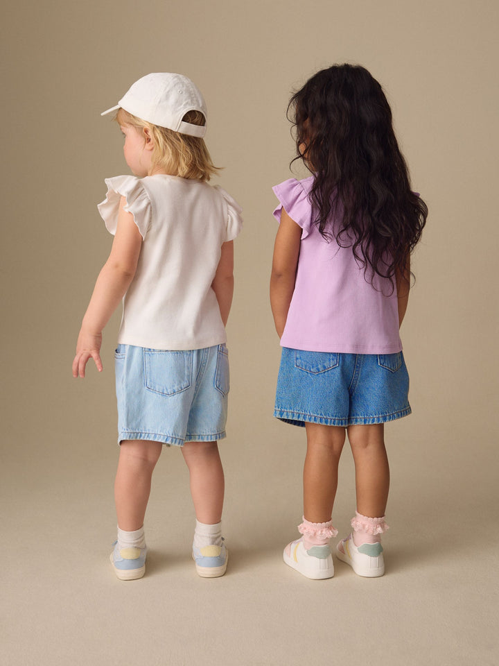Mid Blue & Dark Blue Denim Pull On Shorts 2 Pack (3mths-10yrs)