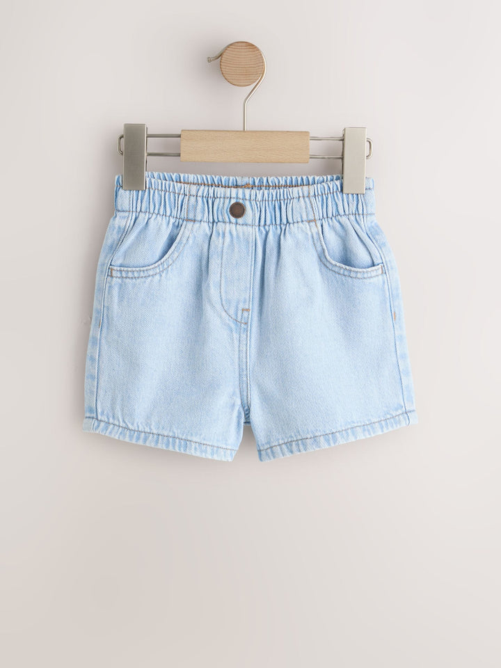 Mid Blue & Dark Blue Denim Pull On Shorts 2 Pack (3mths-10yrs)