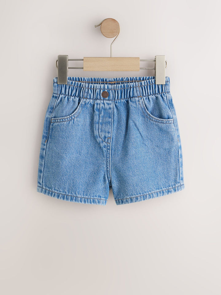 Mid Blue & Dark Blue Denim Pull On Shorts 2 Pack (3mths-10yrs)