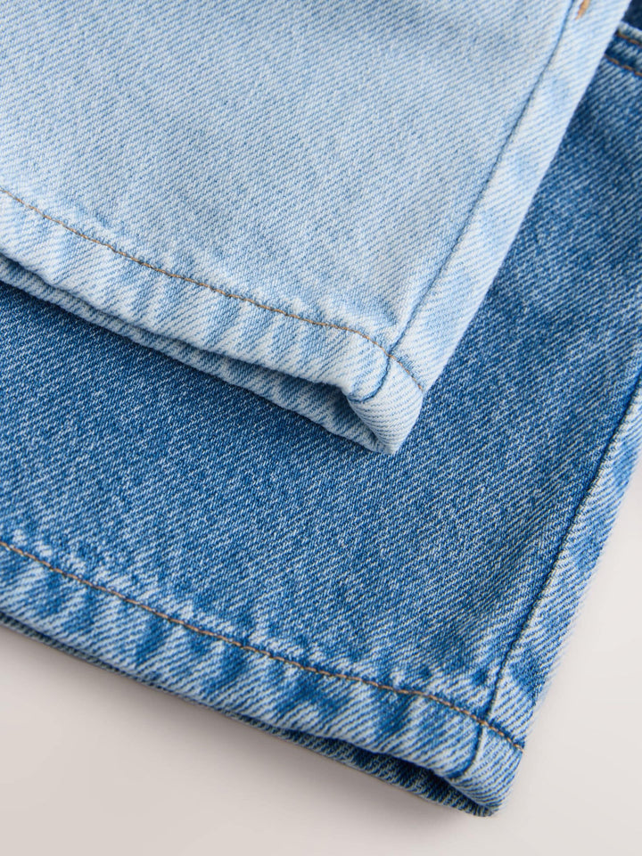 Mid Blue & Dark Blue Denim Pull On Shorts 2 Pack (3mths-10yrs)