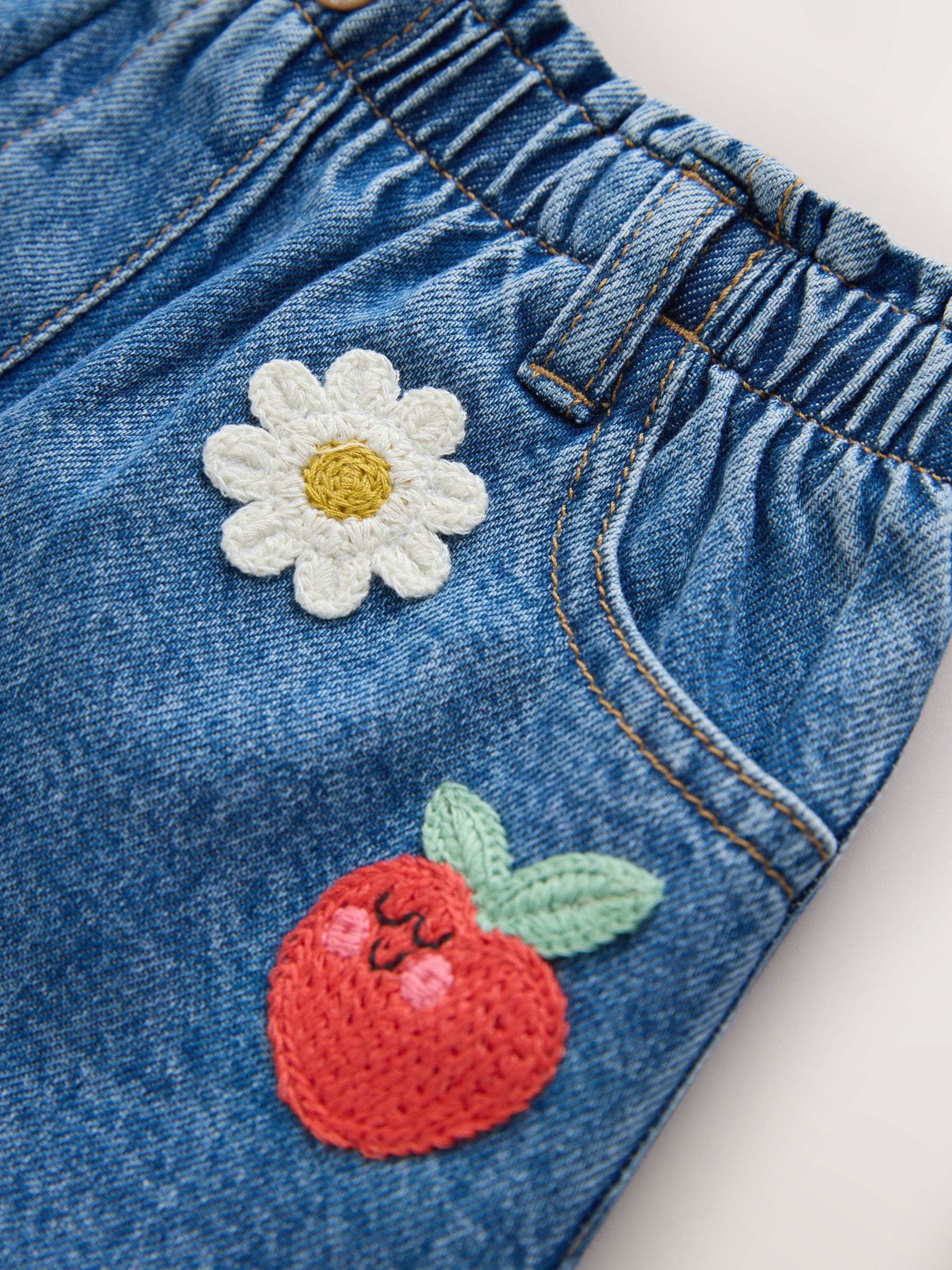 Mid Blue Denim Fruit Character Pull On Denim Shorts (3mths-10yrs)
