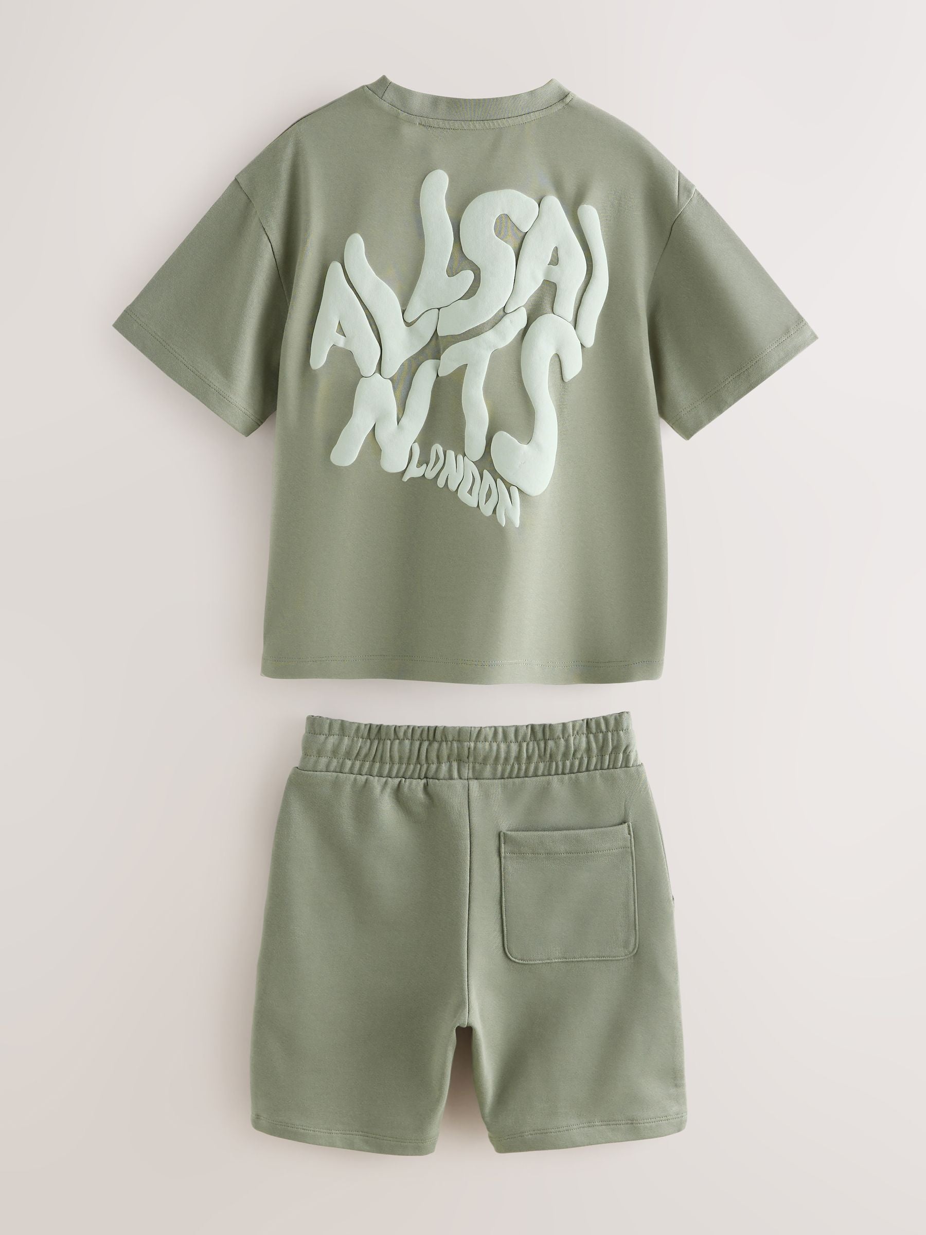 smALLSAINTS Khaki Green Orlando T-Shirt and Sweat Shorts Set
