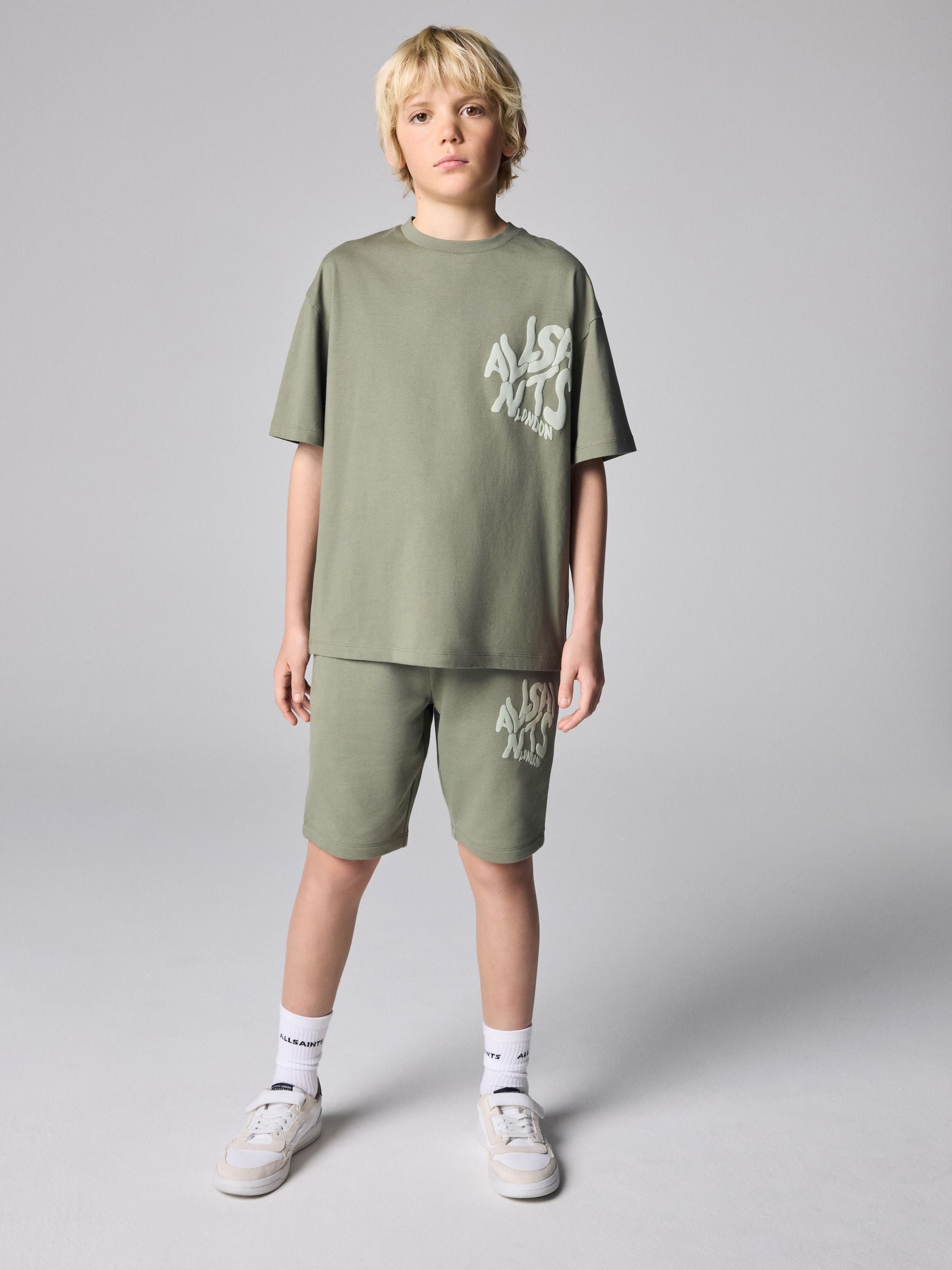 smALLSAINTS Khaki Green Orlando T-Shirt and Sweat Shorts Set