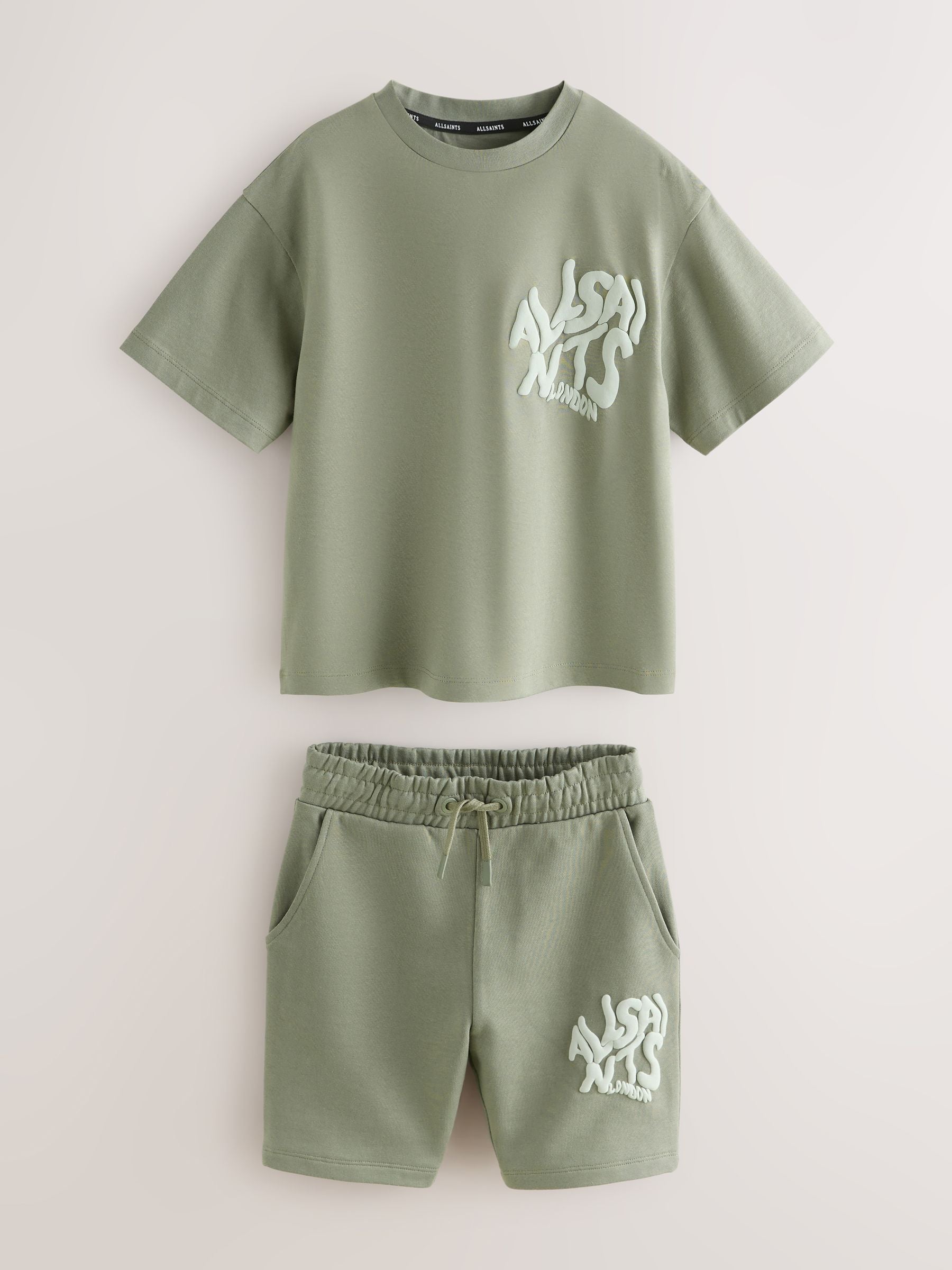 smALLSAINTS Khaki Green Orlando T-Shirt and Sweat Shorts Set