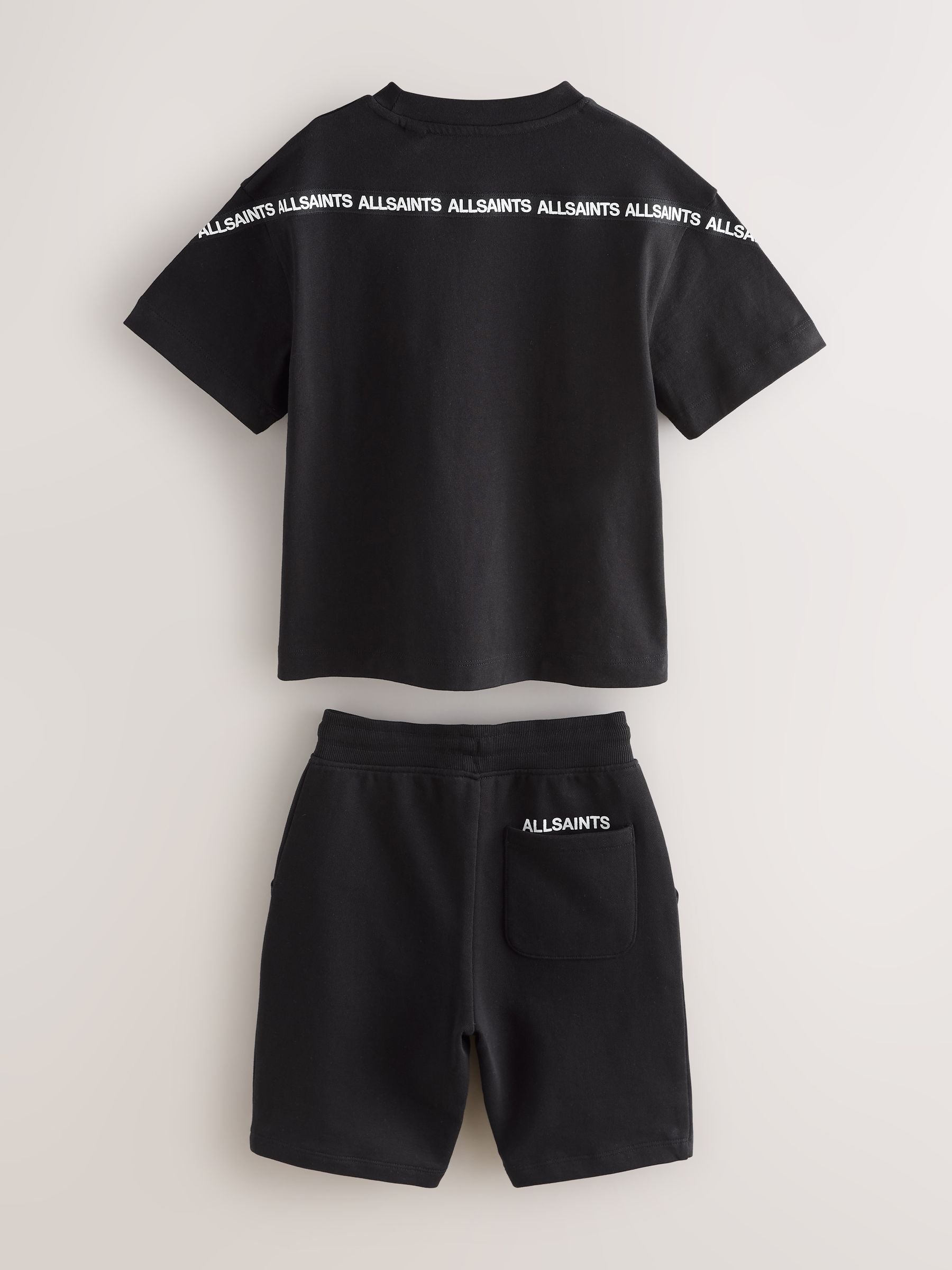 smALLSAINTS Black Logo Tape T-Shirt and Sweat Shorts Set