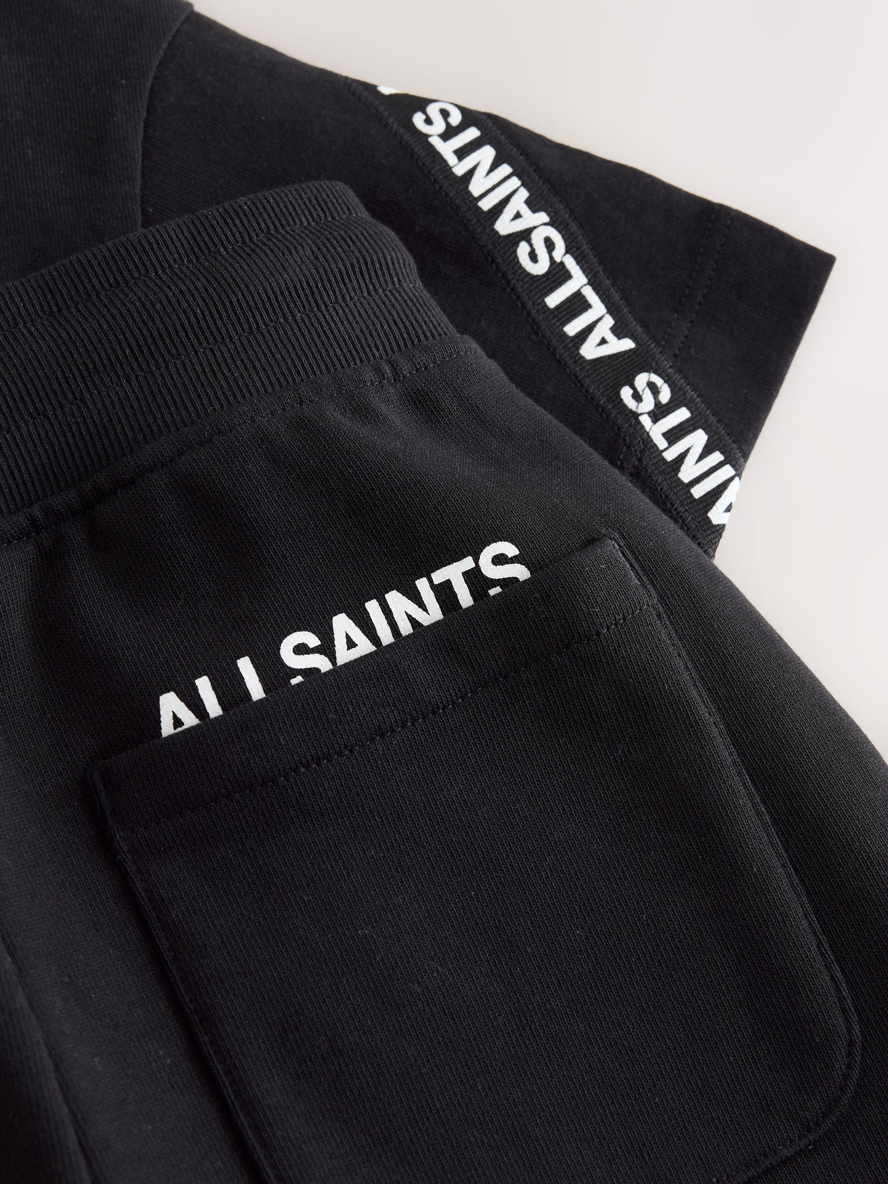 smALLSAINTS Black Logo Tape T-Shirt and Sweat Shorts Set