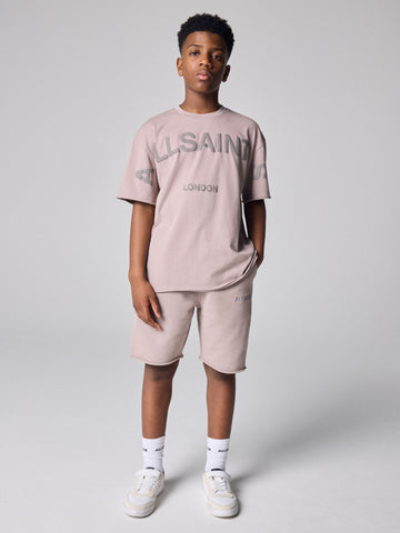 smALLSAINTS Washed Pink Biggy Oversized T-Shirt and Sweat Shorts Set