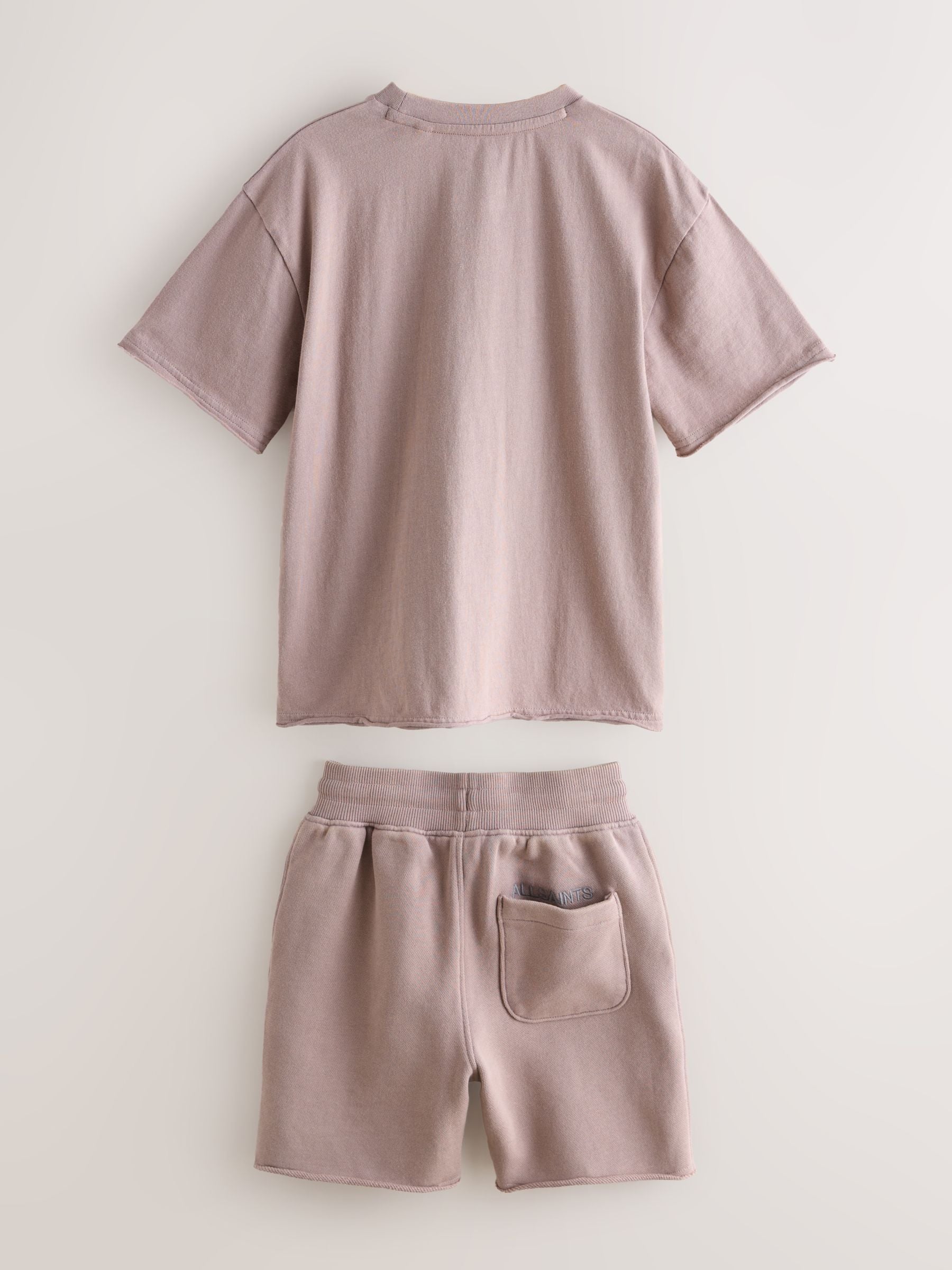 smALLSAINTS Washed Pink Biggy Oversized T-Shirt and Sweat Shorts Set