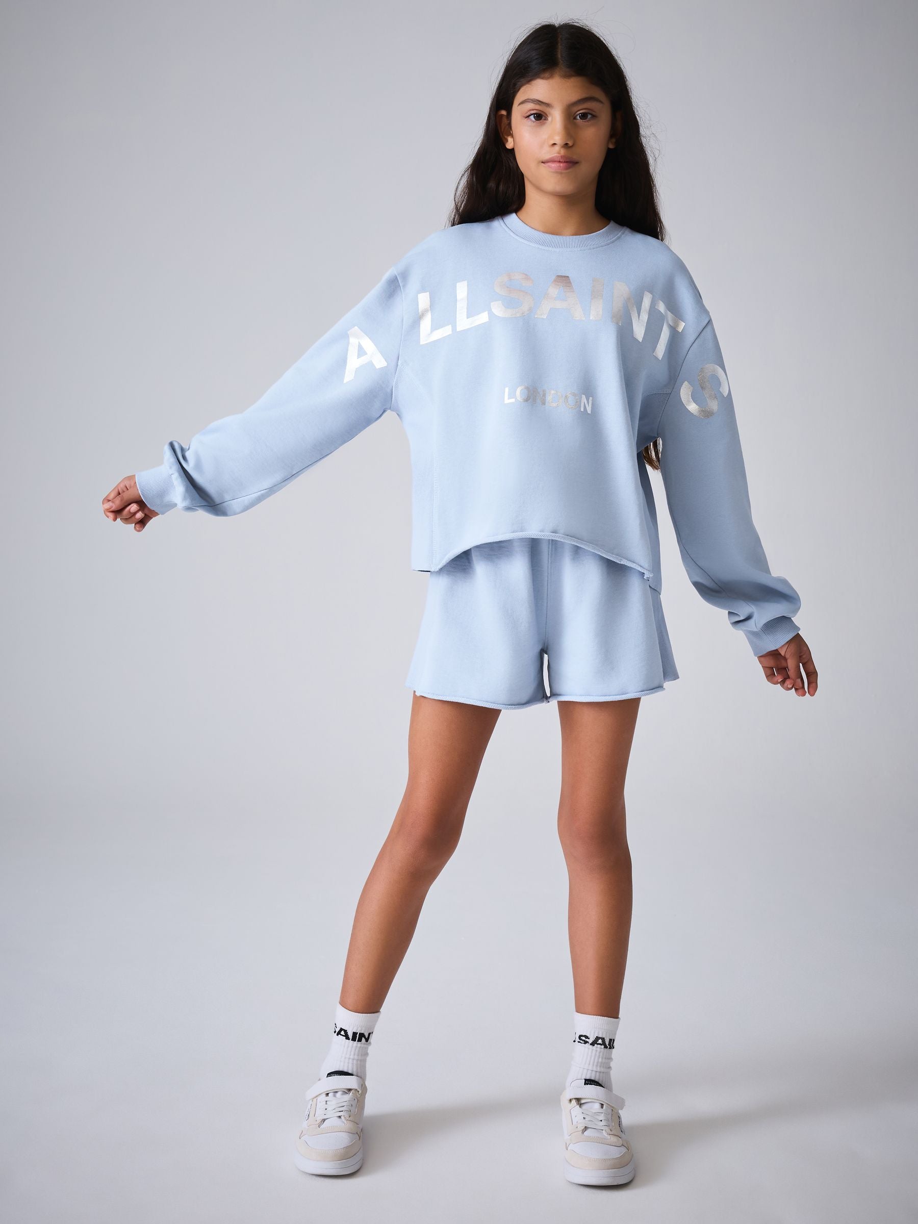 smALLSAINTS Blue Biggy Sweatshirt and Sweat Shorts Set