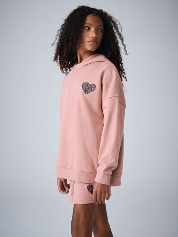 smALLSAINTS Mid Pink Lover Hoodie and Sweat Shorts Set