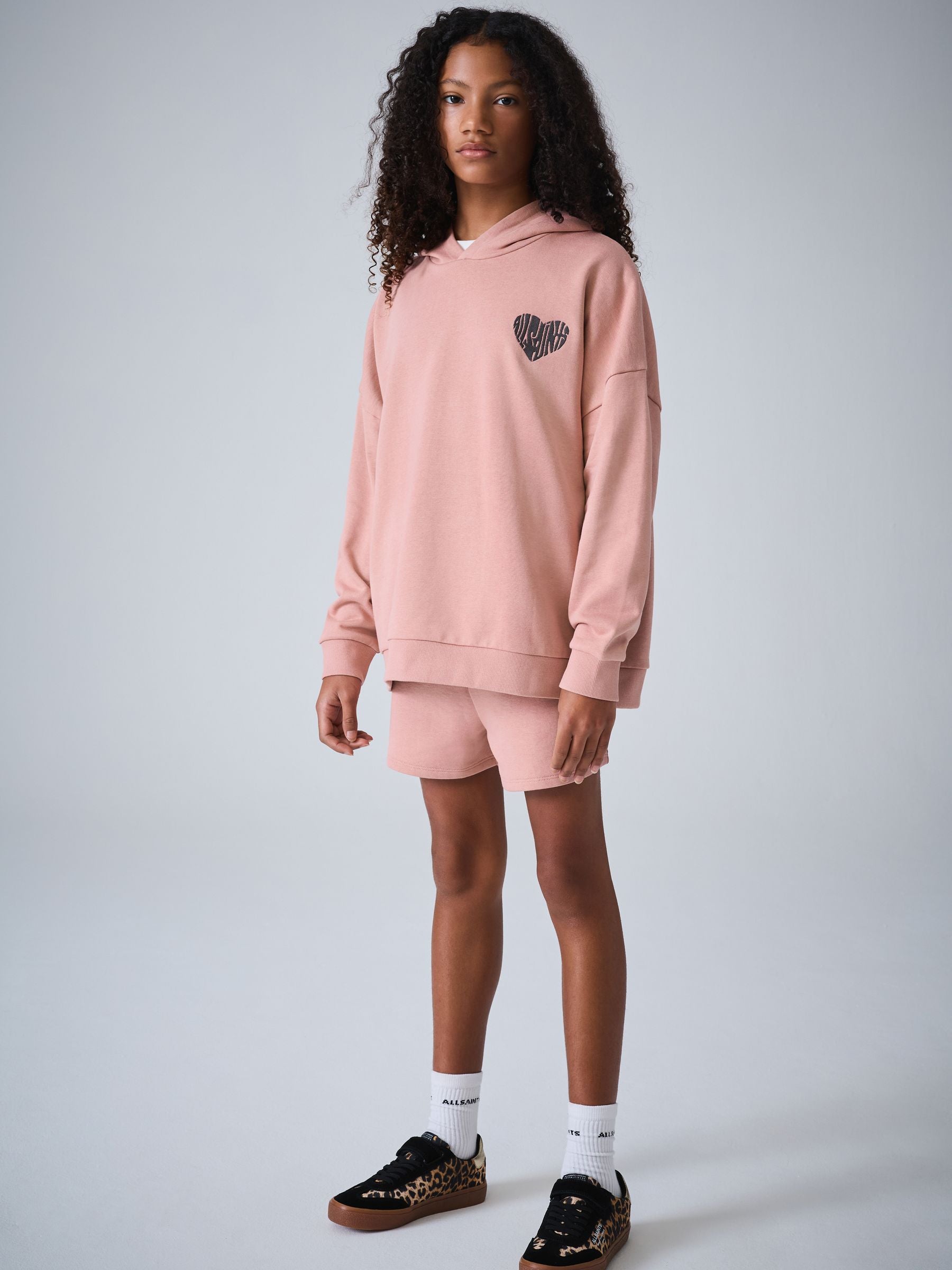 smALLSAINTS Mid Pink Lover Hoodie and Sweat Shorts Set