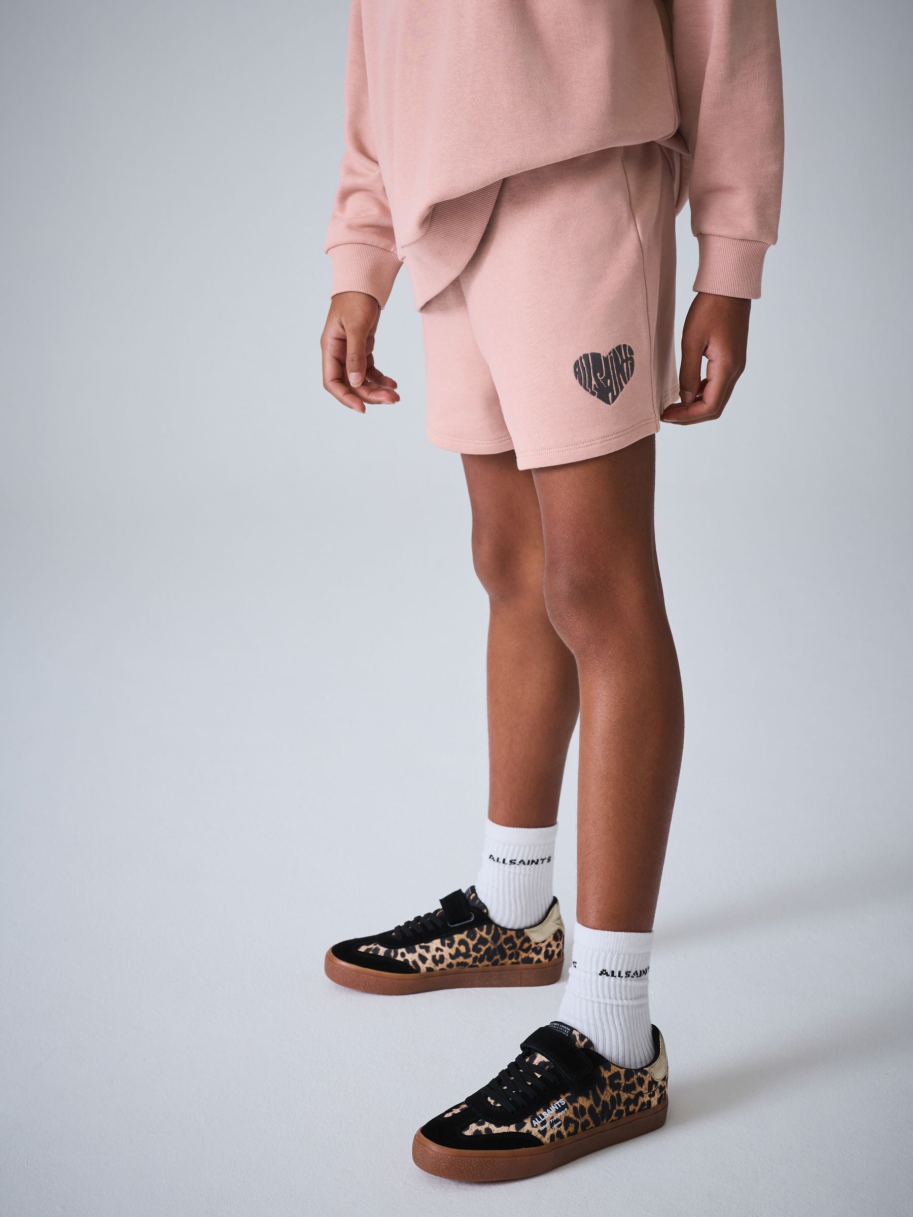 smALLSAINTS Mid Pink Lover Hoodie and Sweat Shorts Set