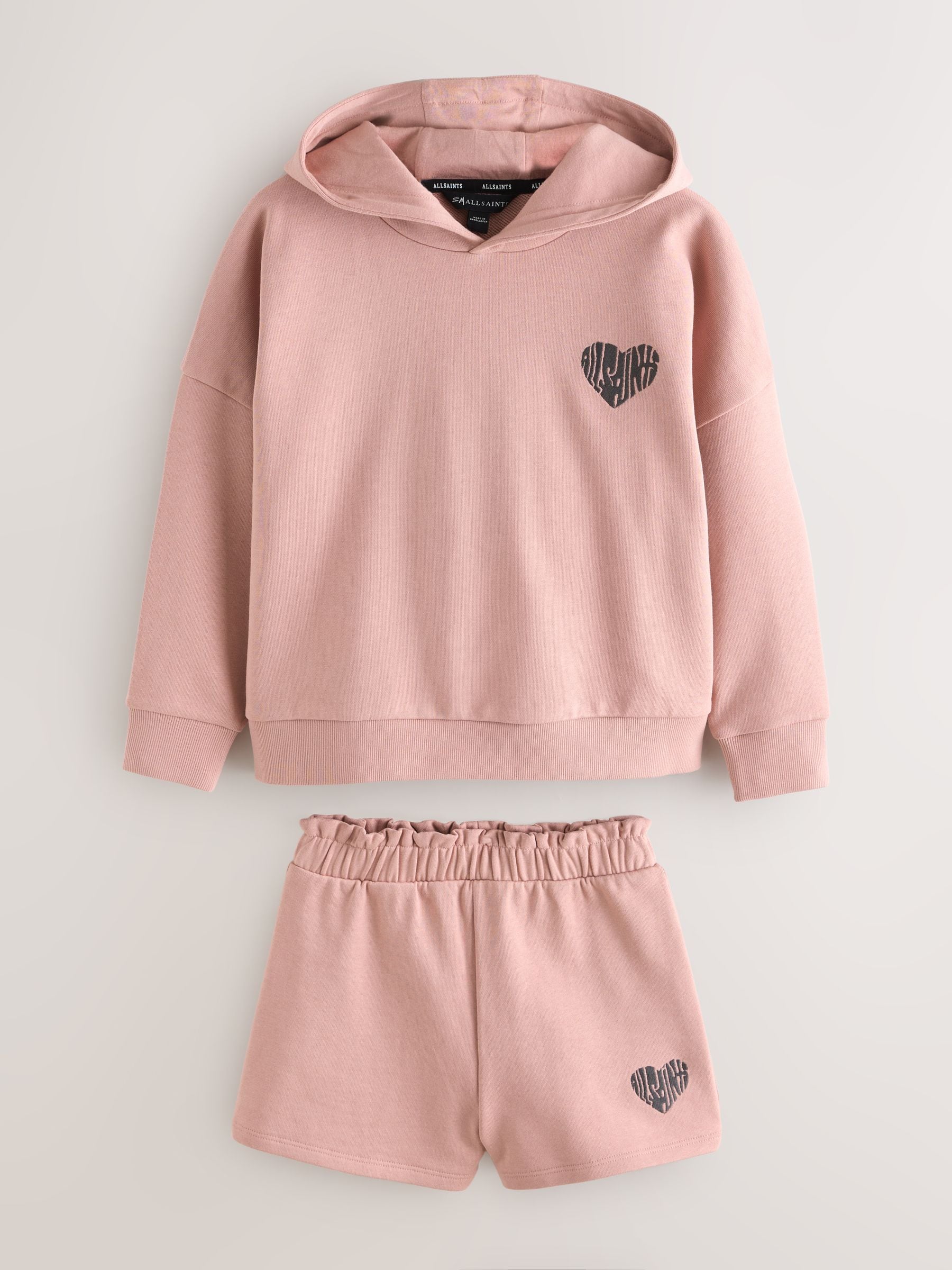 smALLSAINTS Mid Pink Lover Hoodie and Sweat Shorts Set