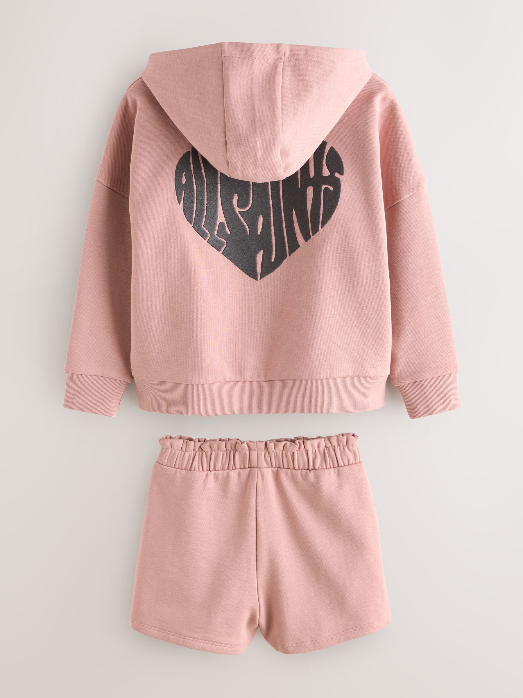 smALLSAINTS Mid Pink Lover Hoodie and Sweat Shorts Set