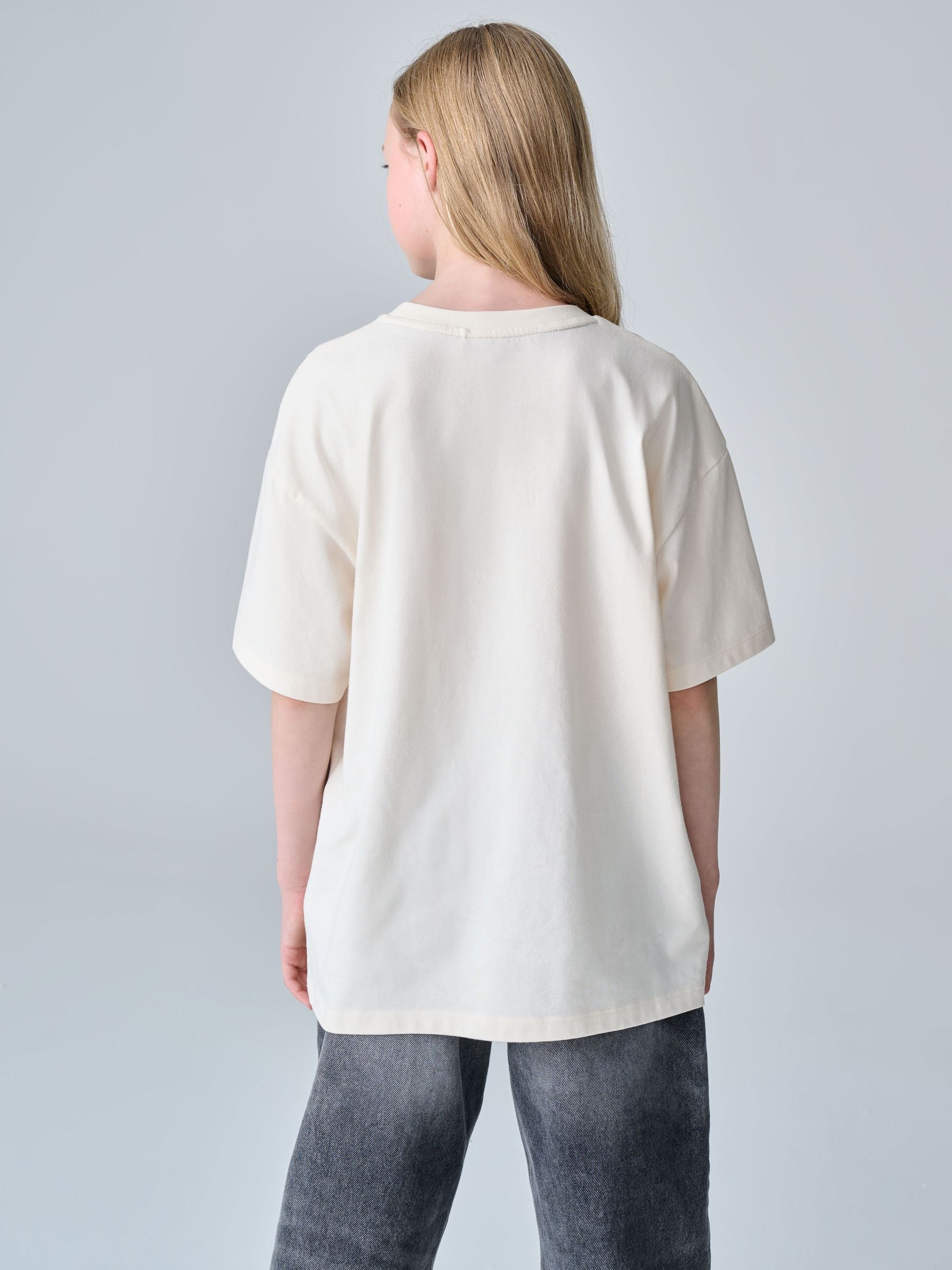 smALLSAINTS White/Guardian Graphic Oversized Crew Neck T-Shirt