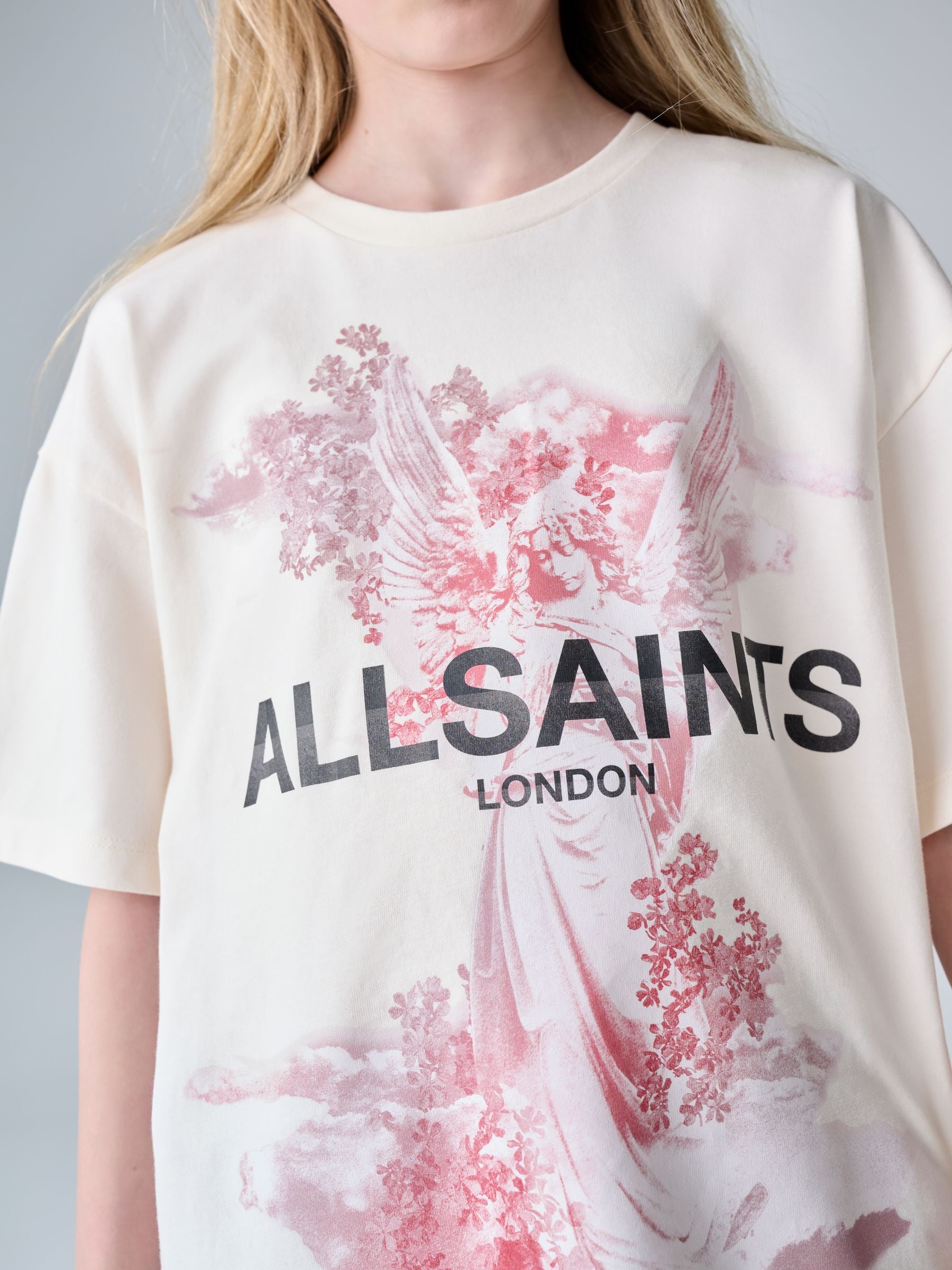 smALLSAINTS White/Guardian Graphic Oversized Crew Neck T-Shirt