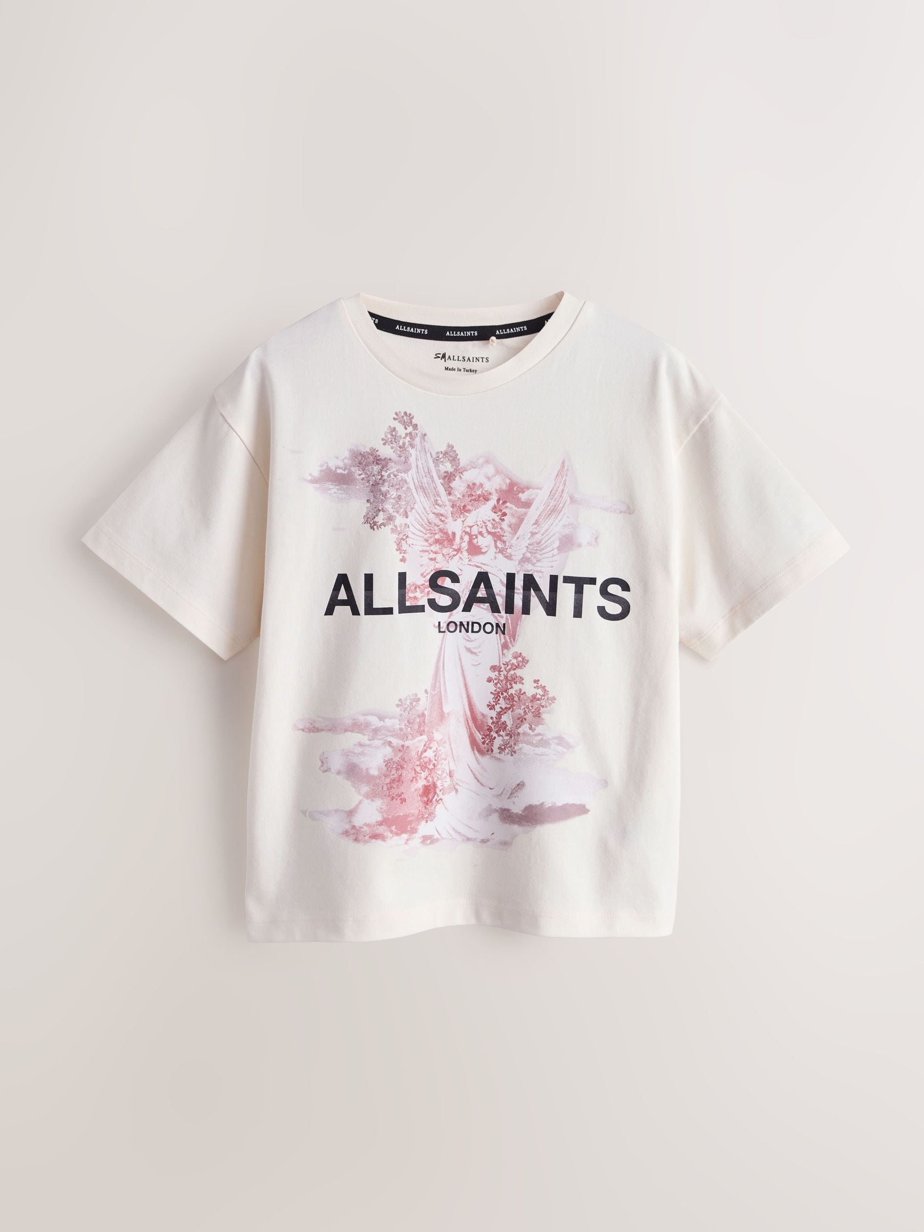 smALLSAINTS White/Guardian Graphic Oversized Crew Neck T-Shirt