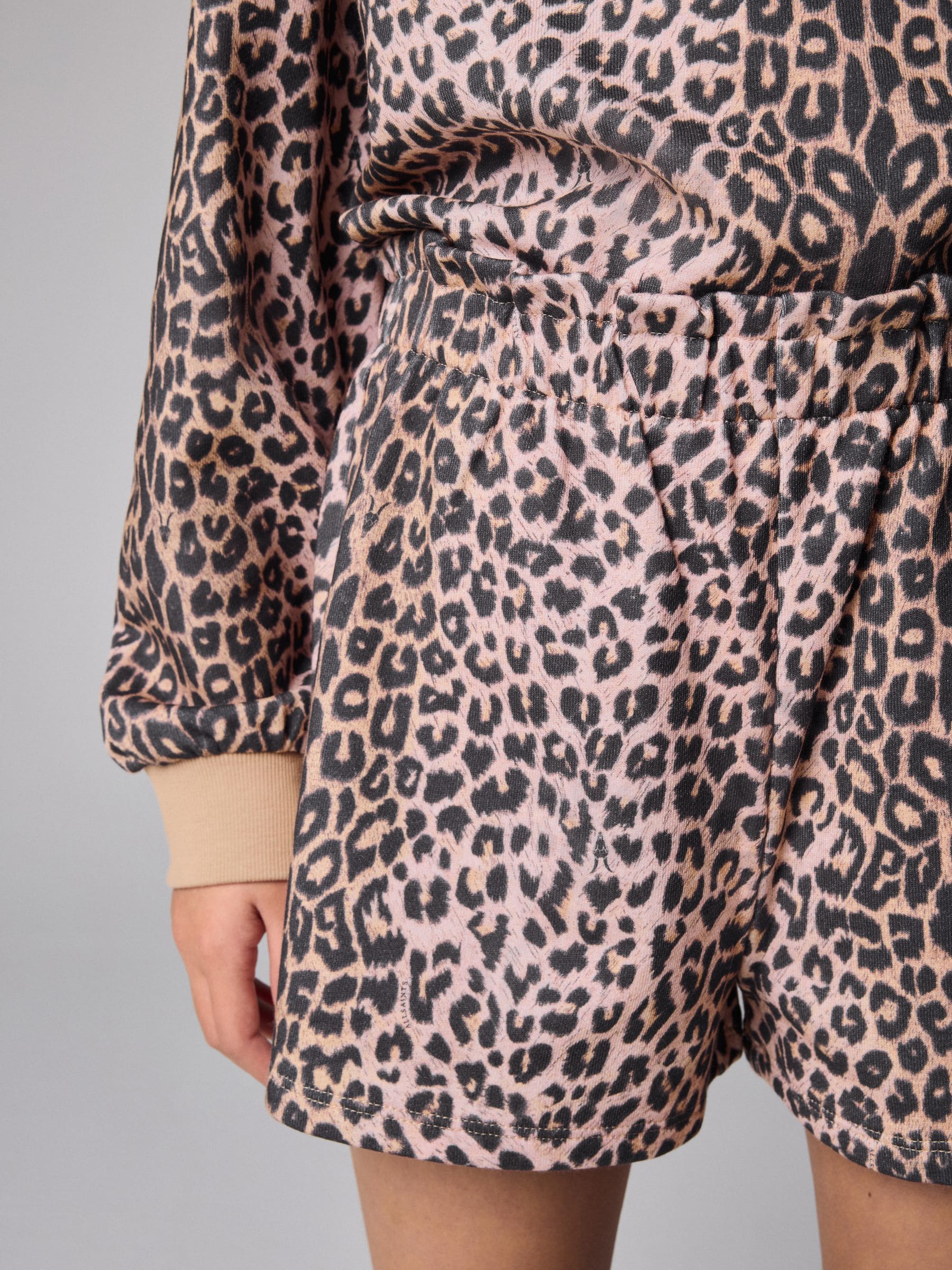 smALLSAINTS Leopard Logo Sweatshirt and Sweat Shorts Set