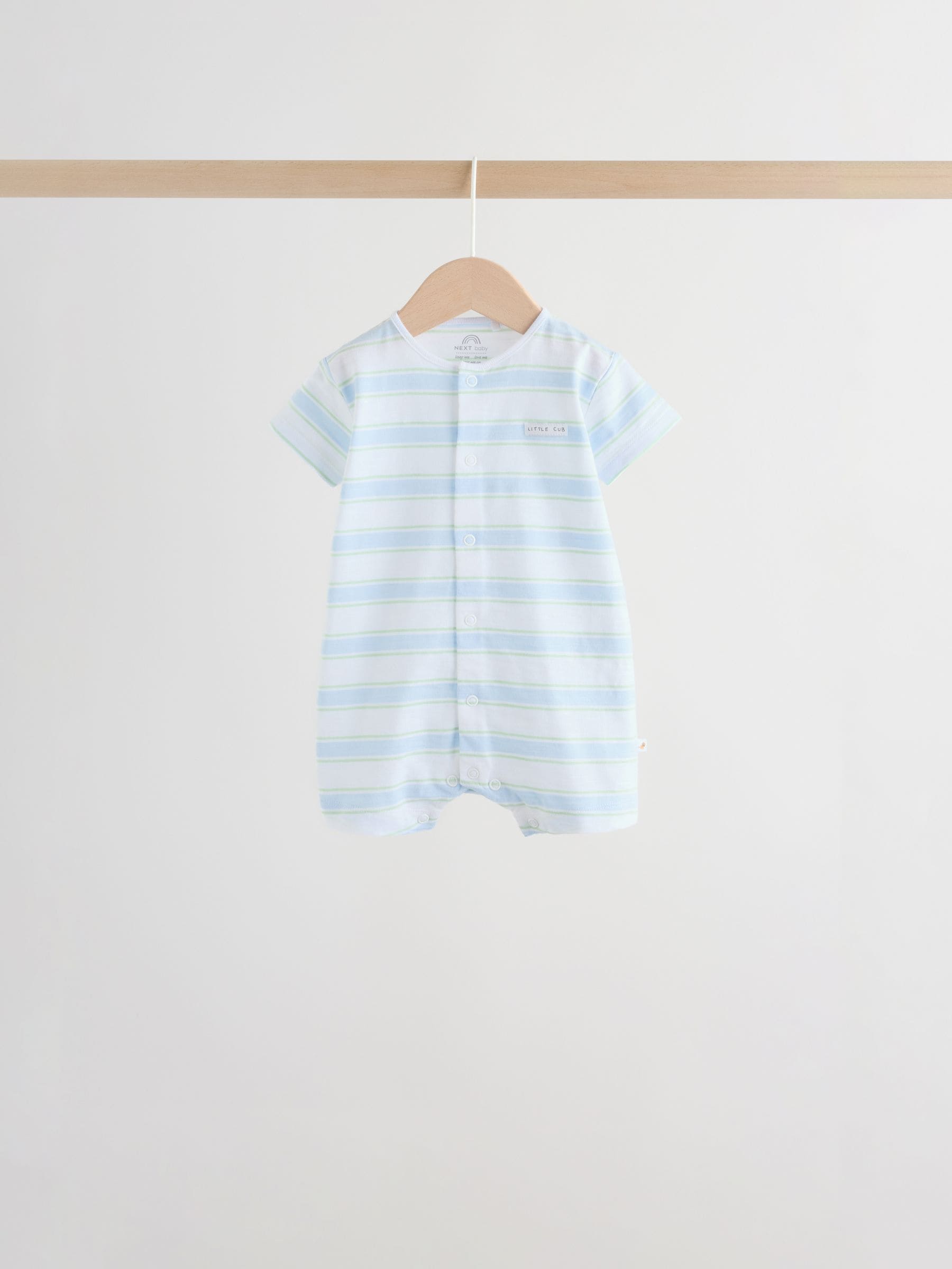 Green Blue Safari Animal Jersey Baby Rompers 4 Pack
