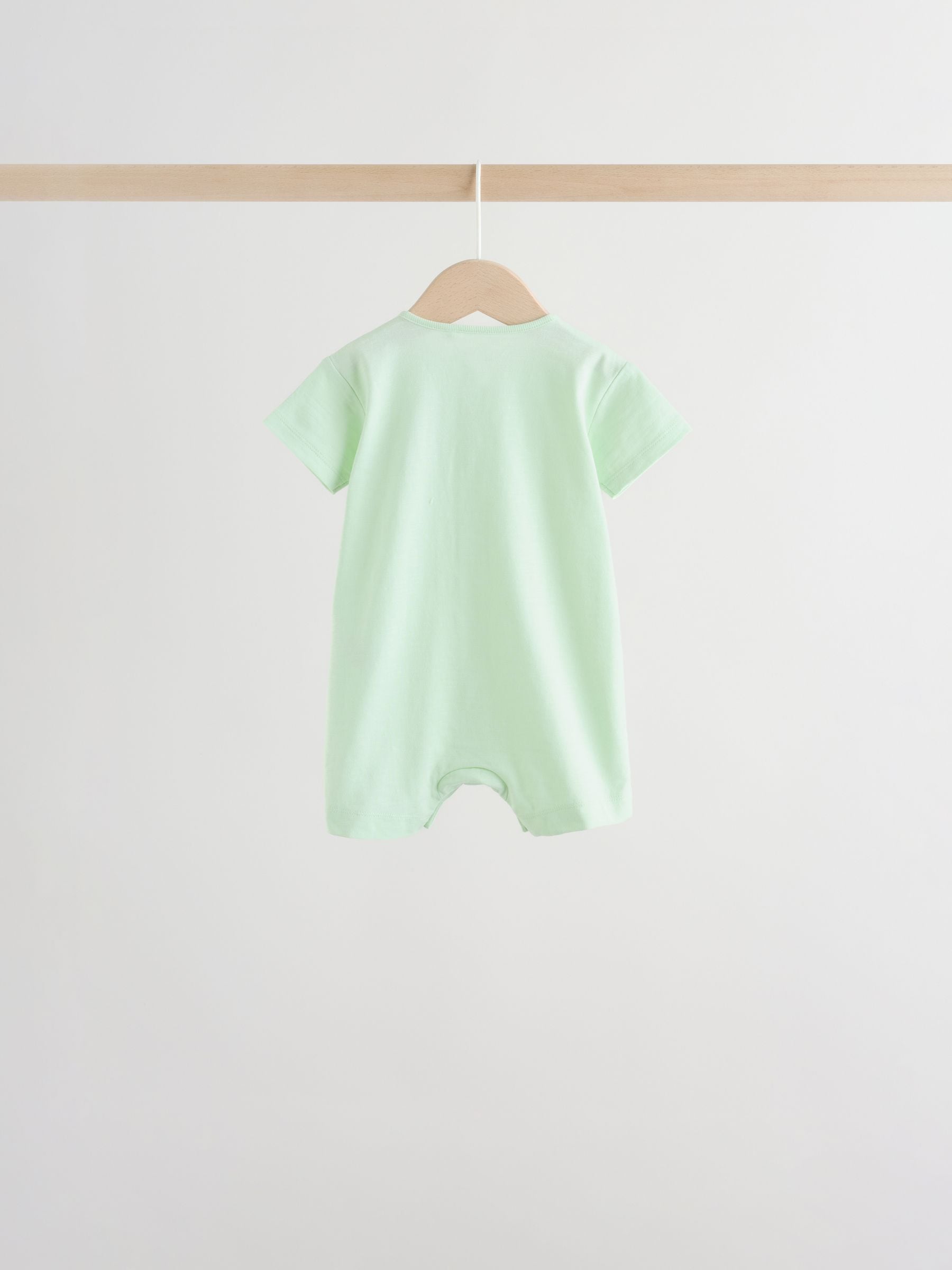 Green Blue Safari Animal Jersey Baby Rompers 4 Pack