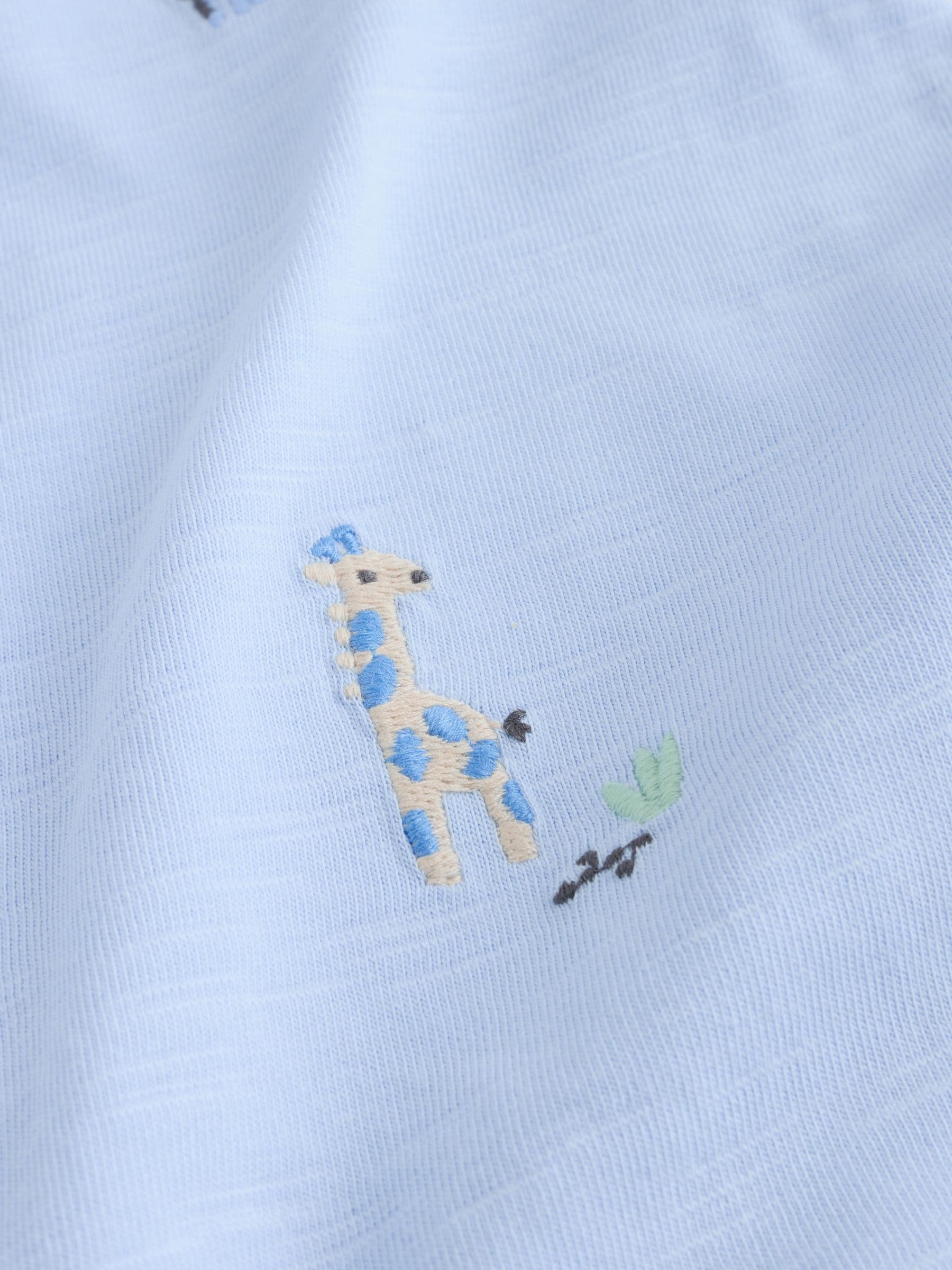 Green Blue Safari Animal Jersey Baby Rompers 4 Pack