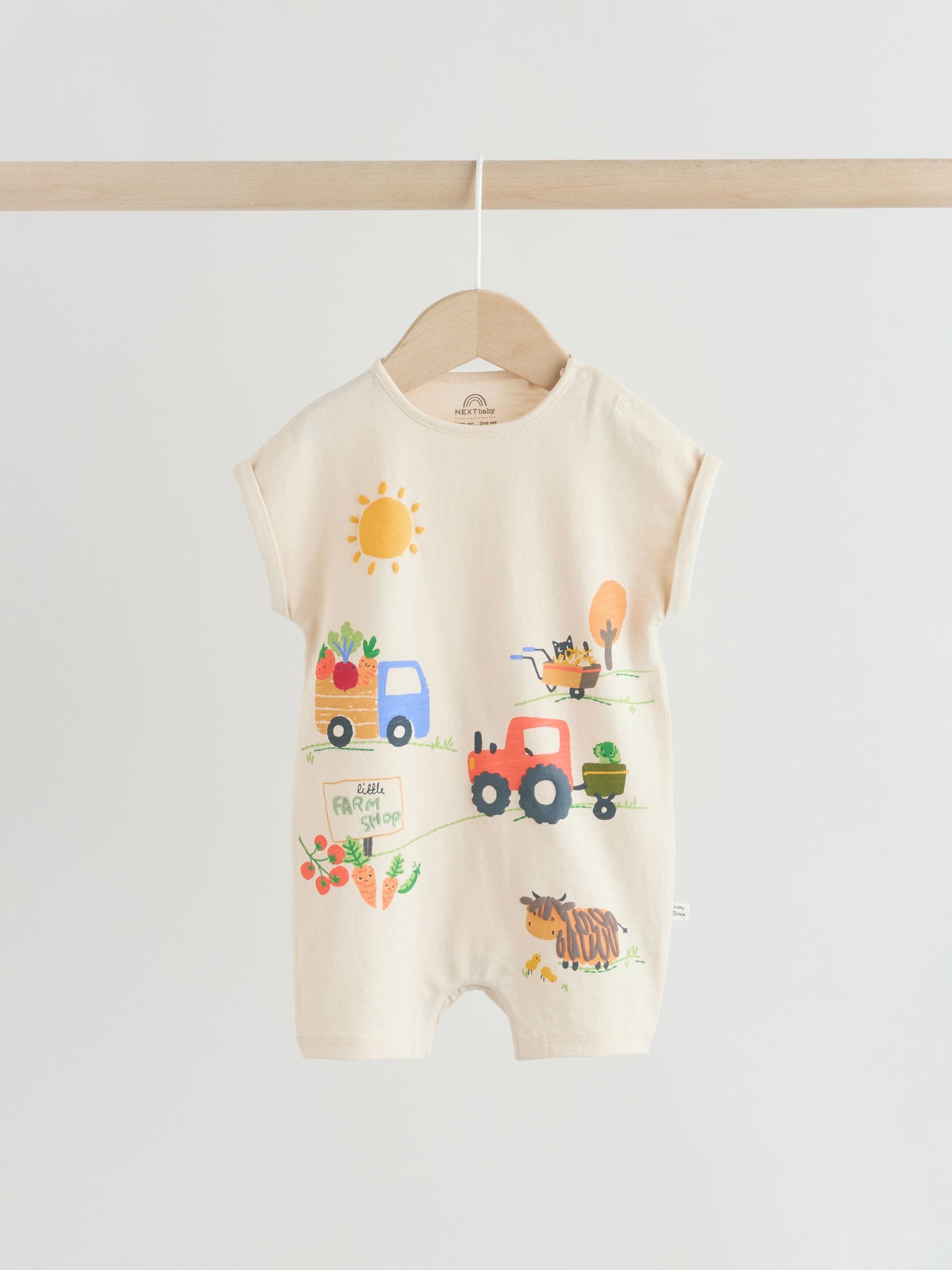 Farmyard Jersey Baby Rompers 3 Pack