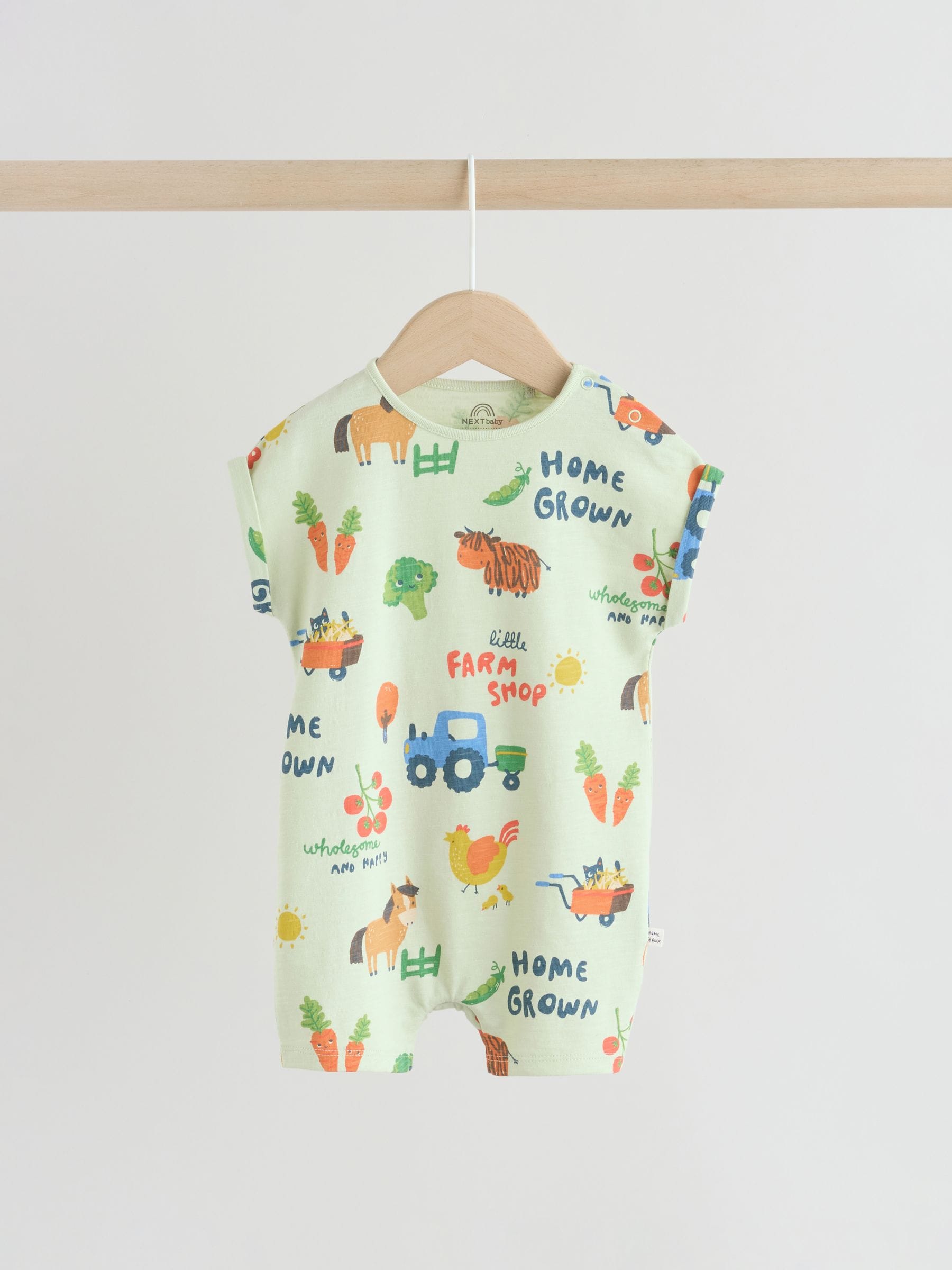 Farmyard Jersey Baby Rompers 3 Pack