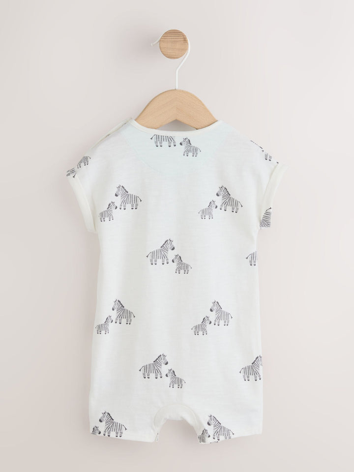 White All Over Printed I Love My Daddy Baby Jersey Romper