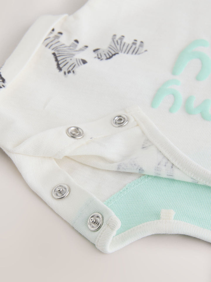 White All Over Printed I Love My Daddy Baby Jersey Romper