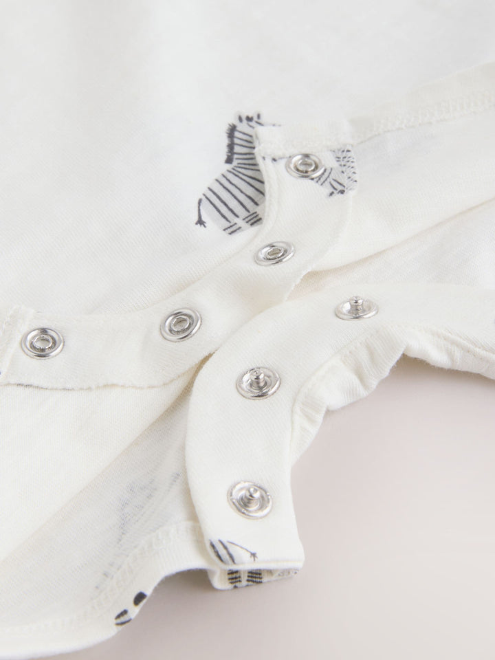 White All Over Printed I Love My Daddy Baby Jersey Romper