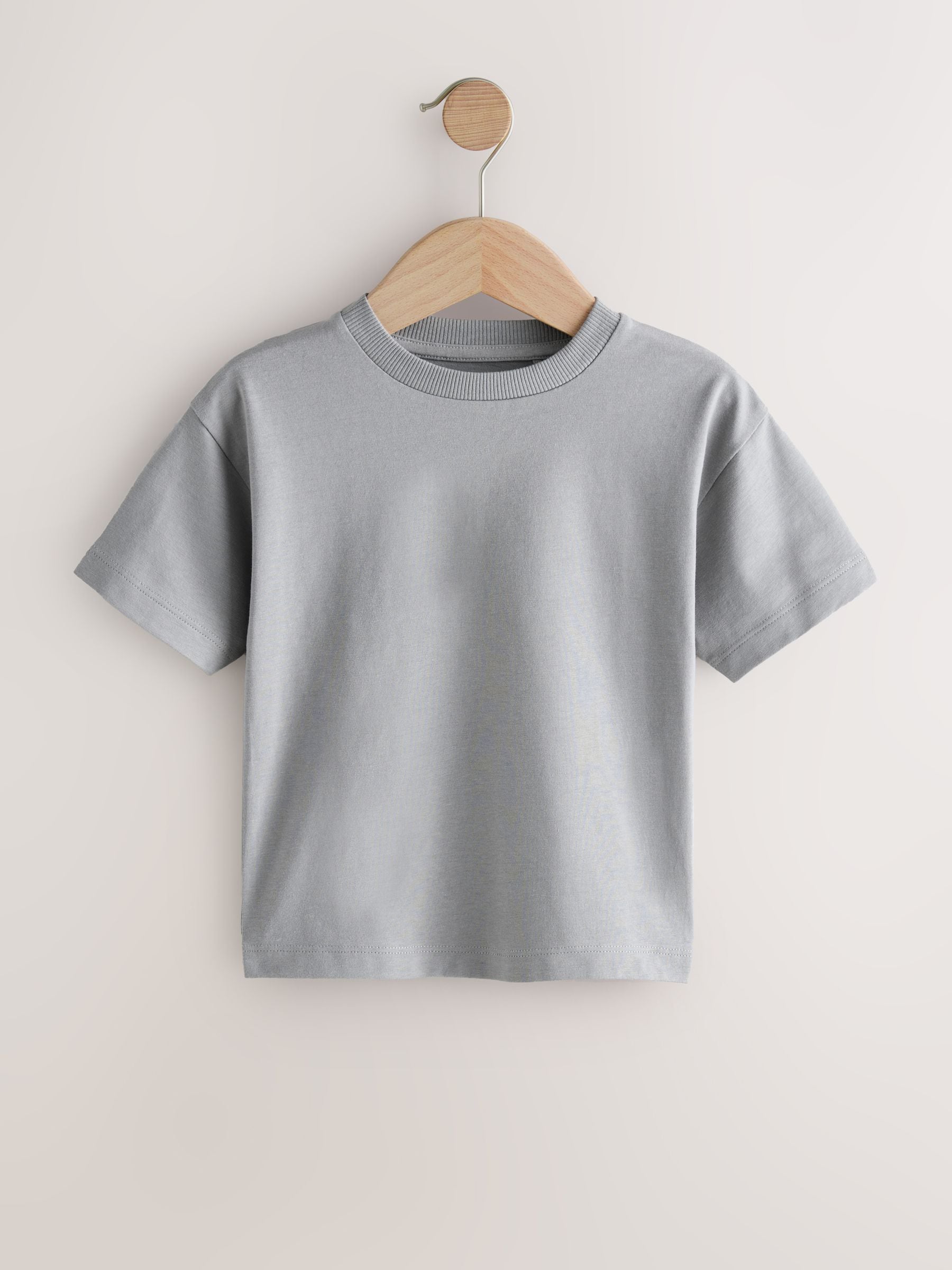 Black/Grey/Brown/Stone/White Relaxed Fit Short Sleeve T-Shirts 5 Pack (3mths-7yrs)