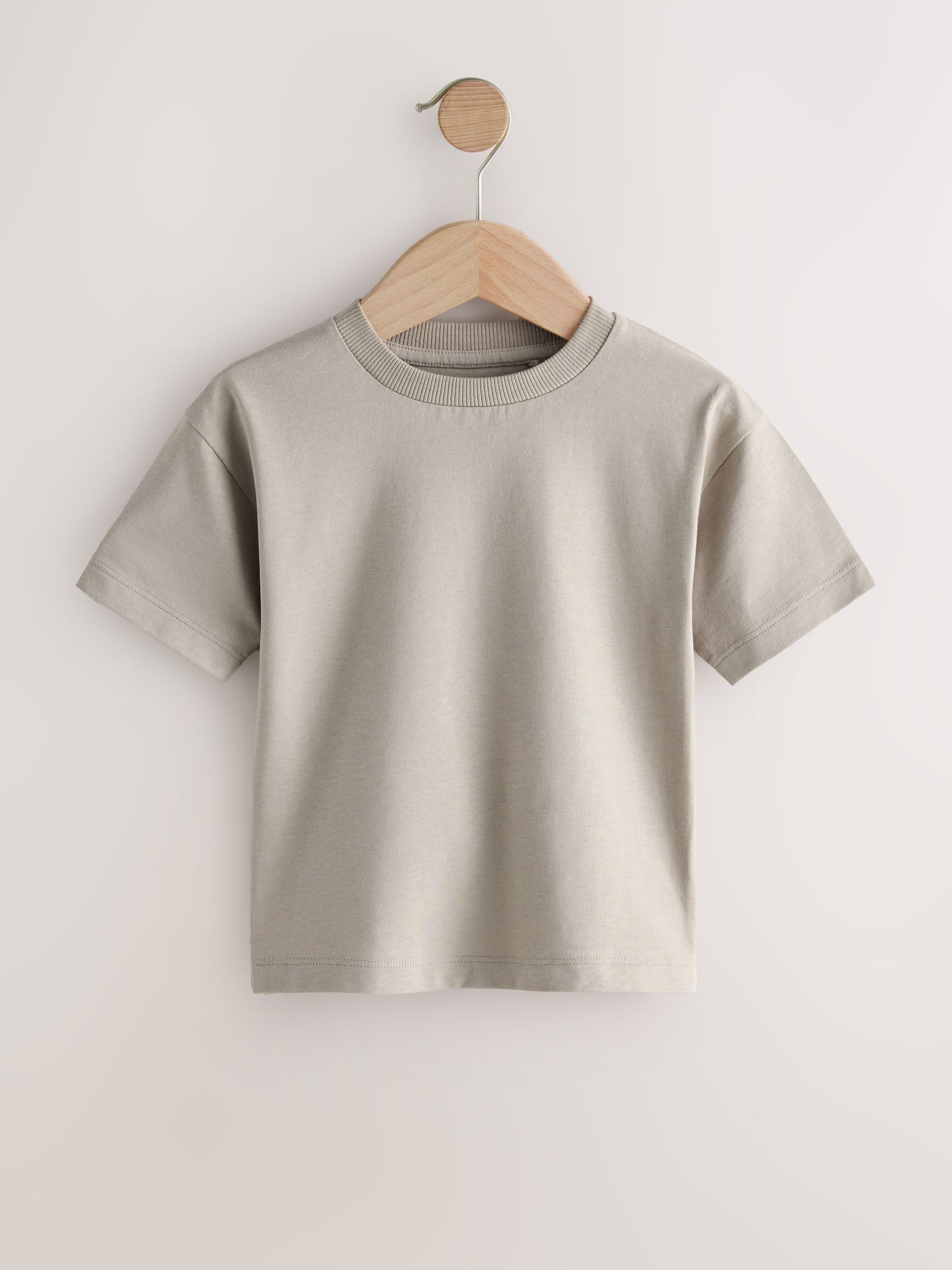 Black/Grey/Brown/Stone/White Relaxed Fit Short Sleeve T-Shirts 5 Pack (3mths-7yrs)