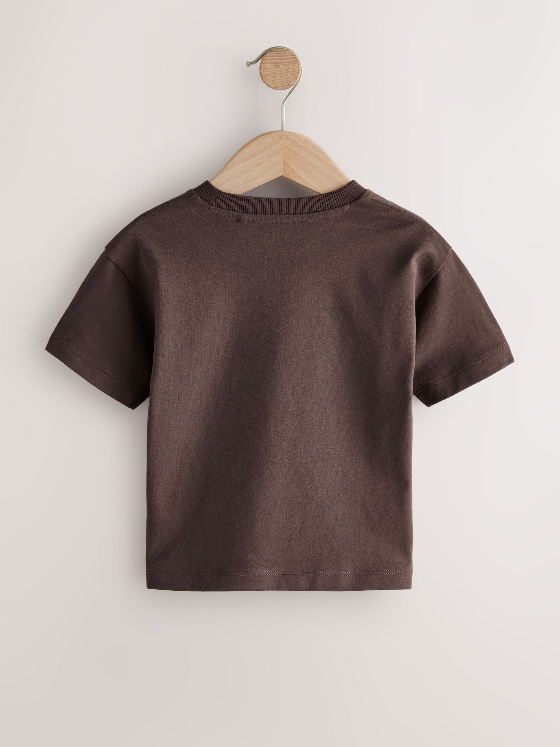 Black/Grey/Brown/Stone/White Relaxed Fit Short Sleeve T-Shirts 5 Pack (3mths-7yrs)