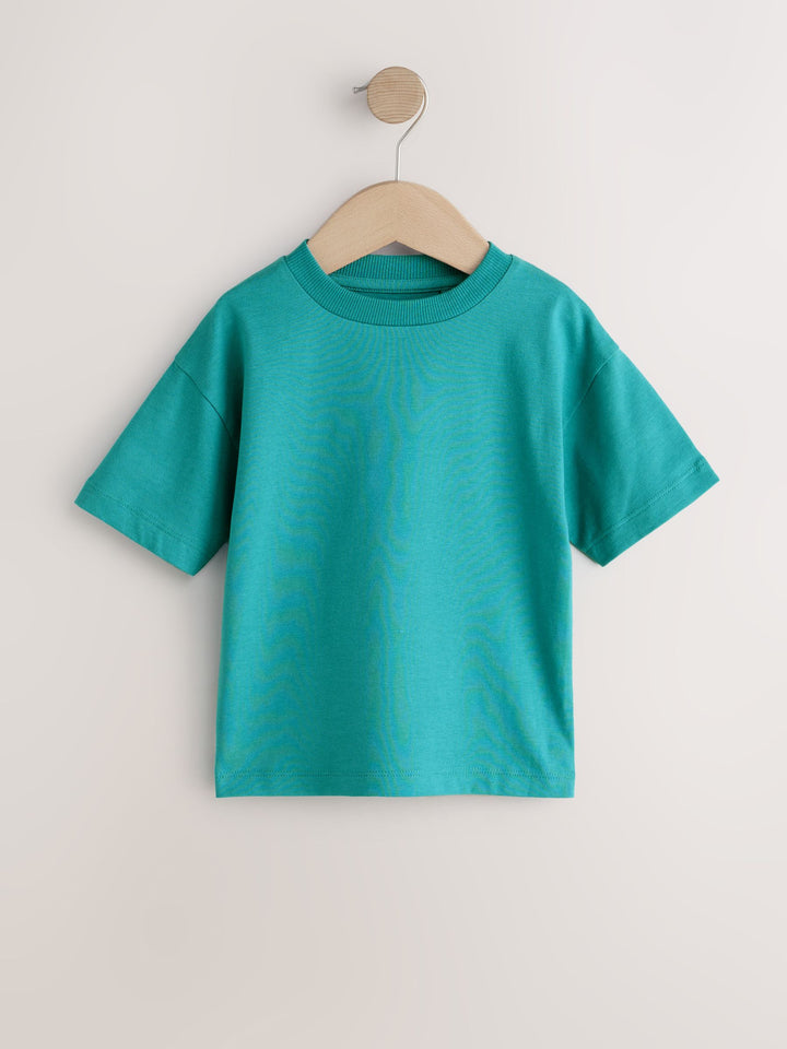 Charcoal/White/Blue/Orange/Green Relaxed Fit Short Sleeve T-Shirts 5 Pack (3mths-7yrs)