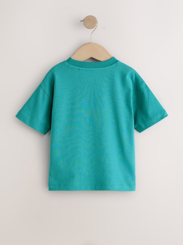 Charcoal/White/Blue/Orange/Green Relaxed Fit Short Sleeve T-Shirts 5 Pack (3mths-7yrs)