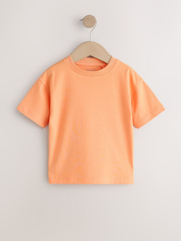 Charcoal/White/Blue/Orange/Green Relaxed Fit Short Sleeve T-Shirts 5 Pack (3mths-7yrs)