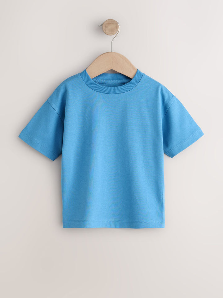 Charcoal/White/Blue/Orange/Green Relaxed Fit Short Sleeve T-Shirts 5 Pack (3mths-7yrs)