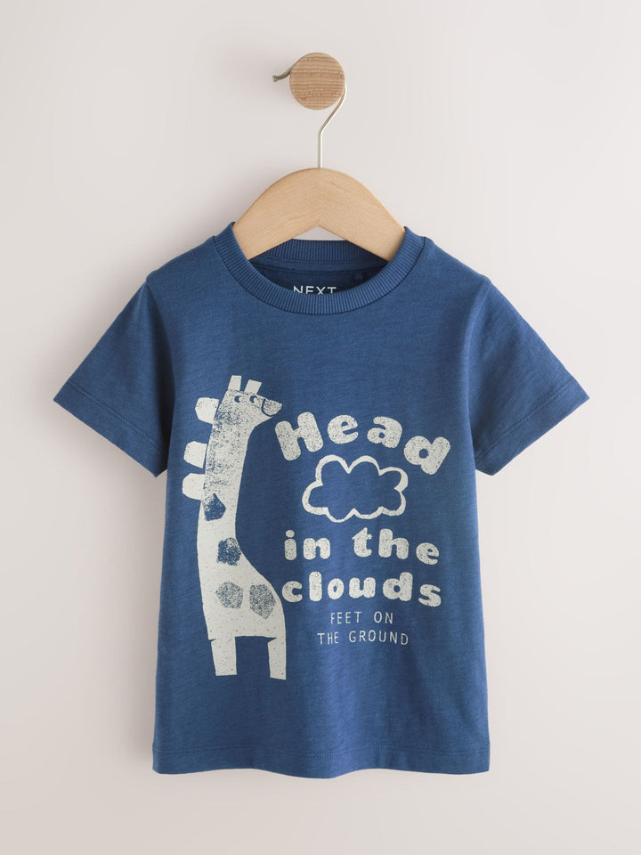 Blue Safari Short Sleeve Graphic T-Shirts 3 Pack (3mths-7yrs)