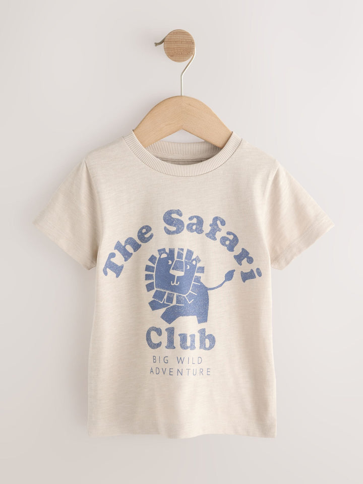Blue Safari Short Sleeve Graphic T-Shirts 3 Pack (3mths-7yrs)