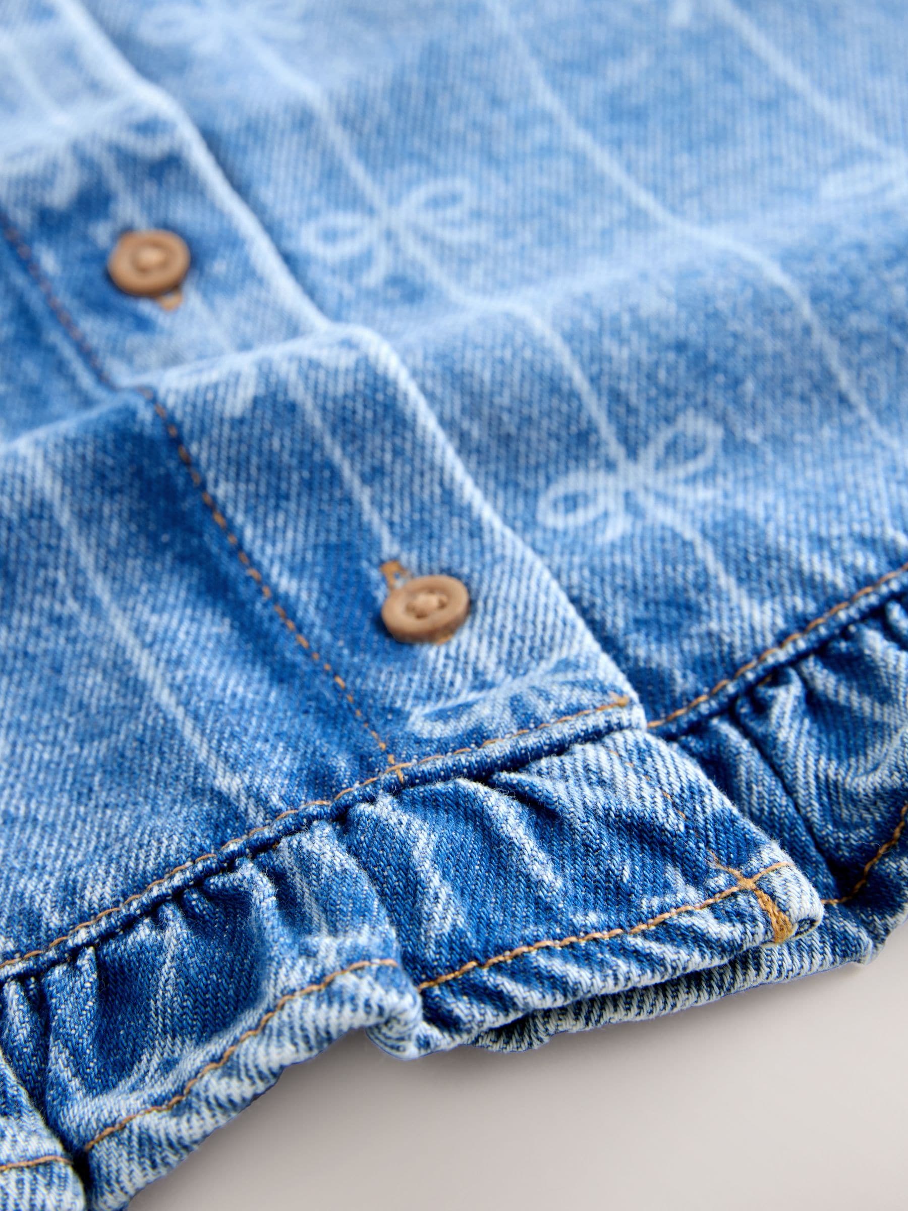 Denim Blue Denim Bow Sleeveless Waistcoat (3-16yrs)