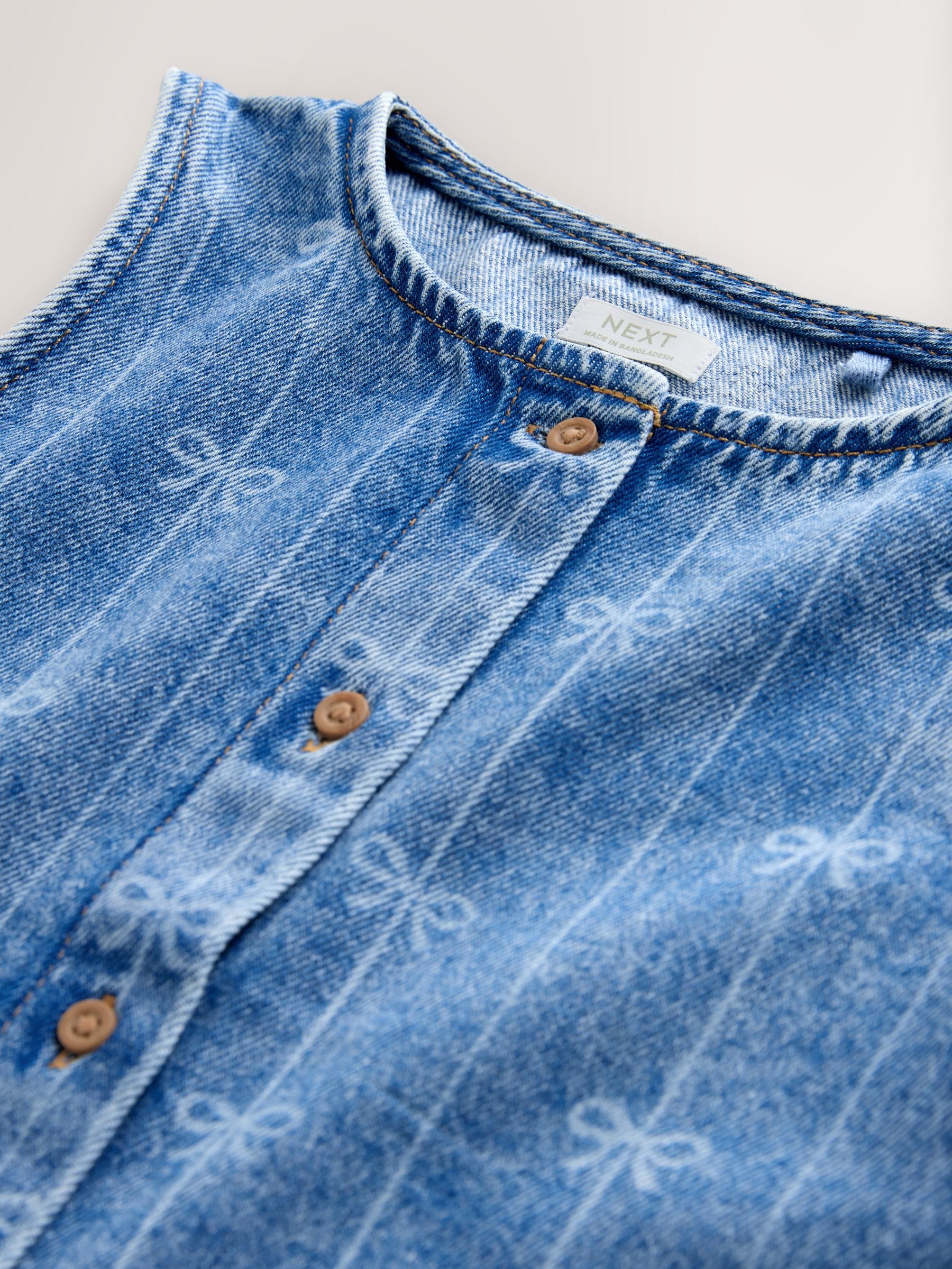 Denim Blue Denim Bow Sleeveless Waistcoat (3-16yrs)