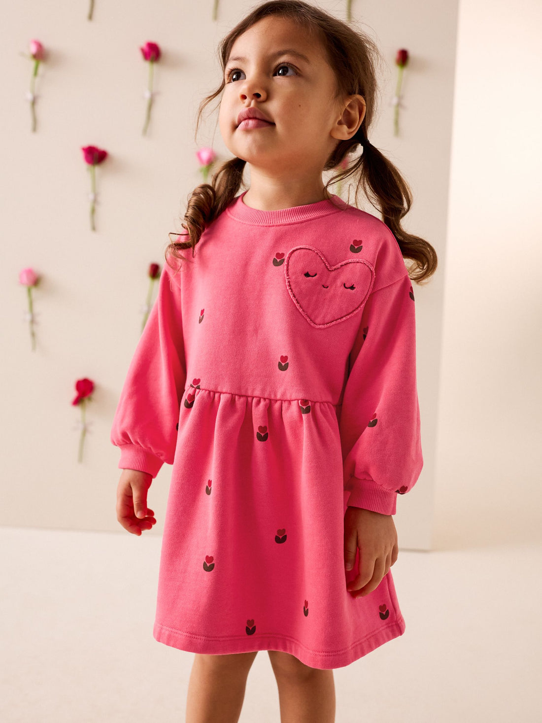 Pink Hearts Sweat Dress (3mths-7yrs)